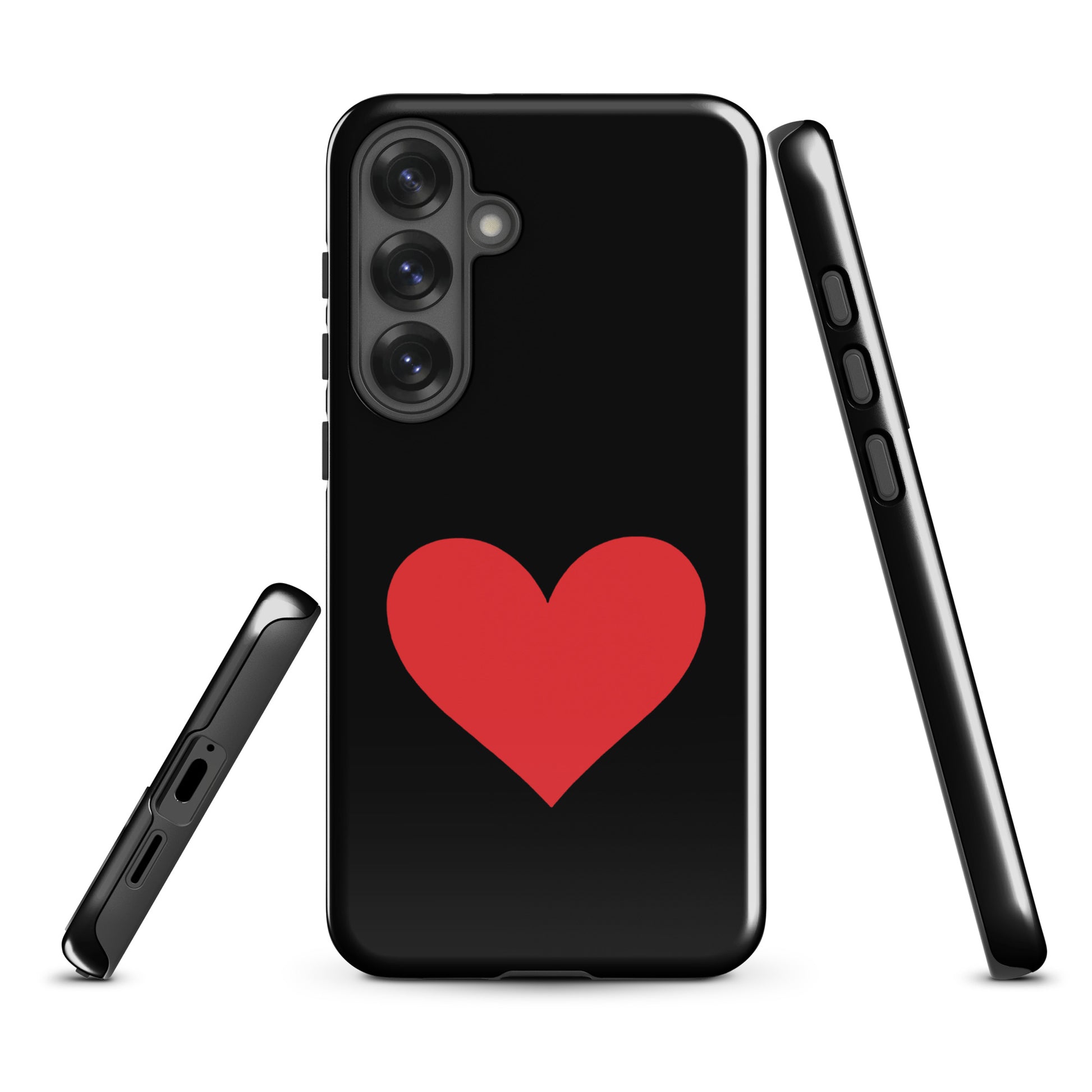 Phone Case for Samsung Galaxy with red heart design, vibrant color options, stylish and protective with love-themed graphics.