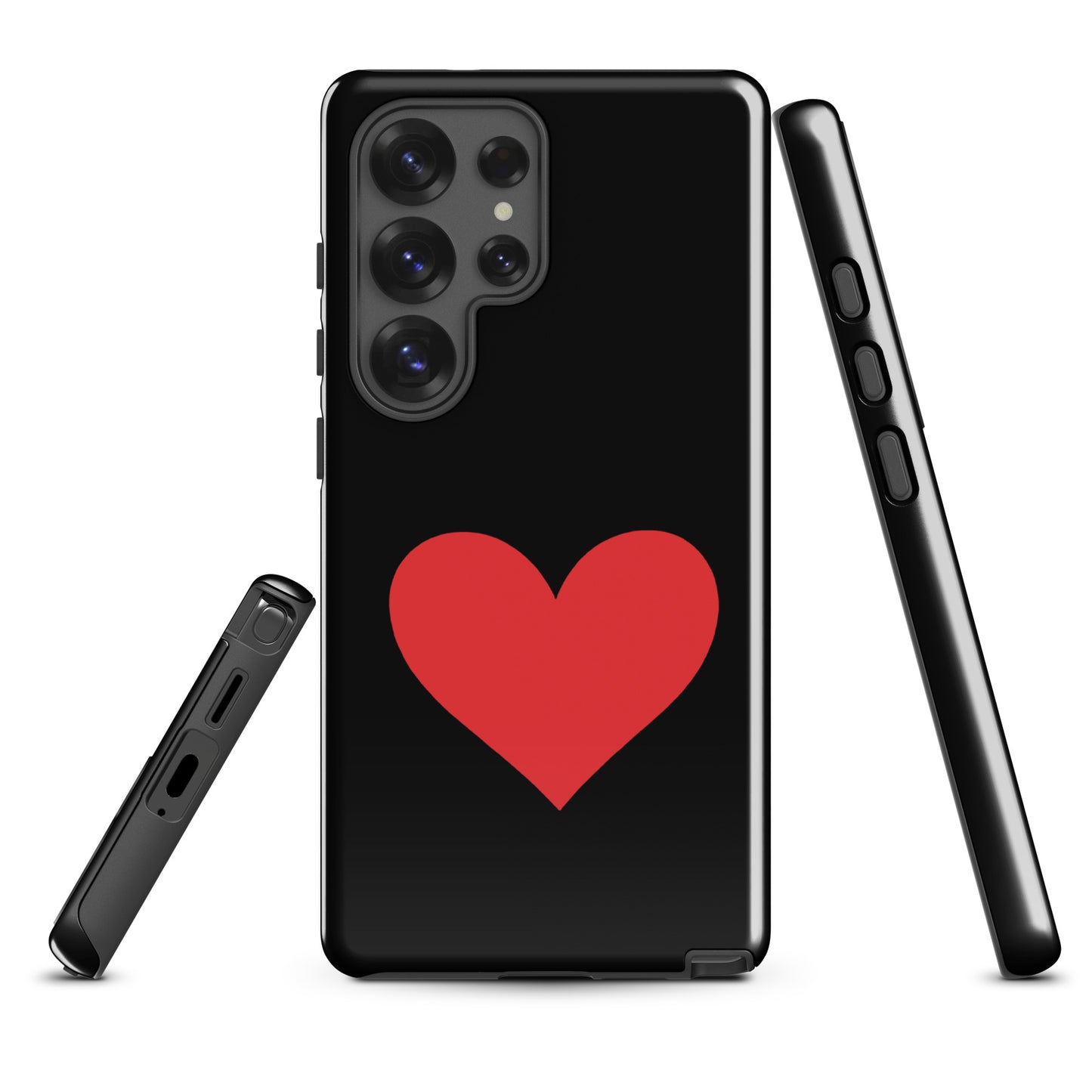 Phone Case for Samsung Galaxy with red heart design, vibrant color option, durable and stylish protection
