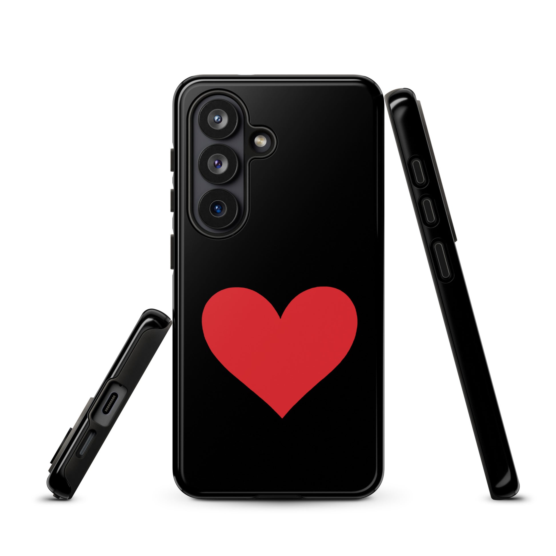 Phone Case for Samsung Galaxy with heart design in vibrant colors, showcasing a sleek style and durability.