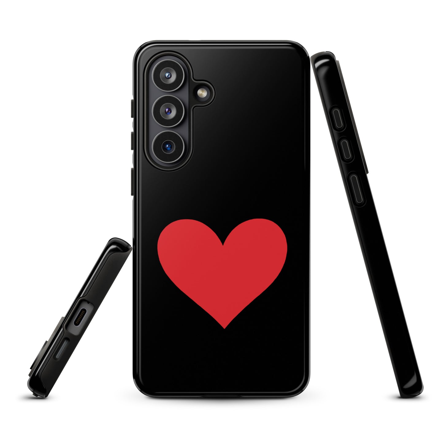 Phone Case for Samsung Galaxy with red heart design in vibrant colors