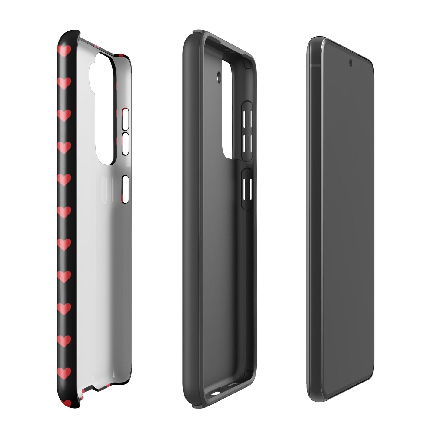 Phone Case with fiery red hearts for Samsung Galaxy, featuring bold design and durable protection for a stylish, premium look.
