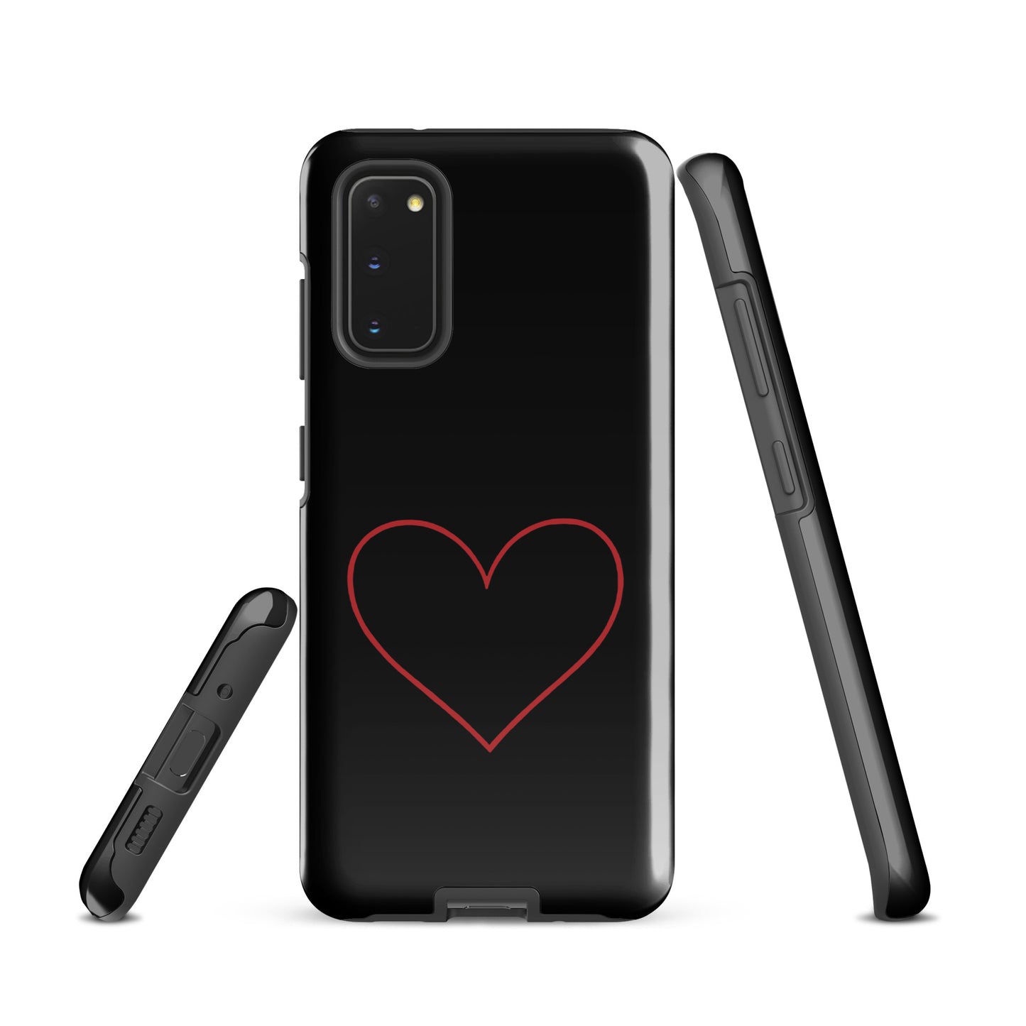 Phone Case for Samsung Galaxy with minimalist crimson heart design, showcasing modern aesthetics and sophistication.