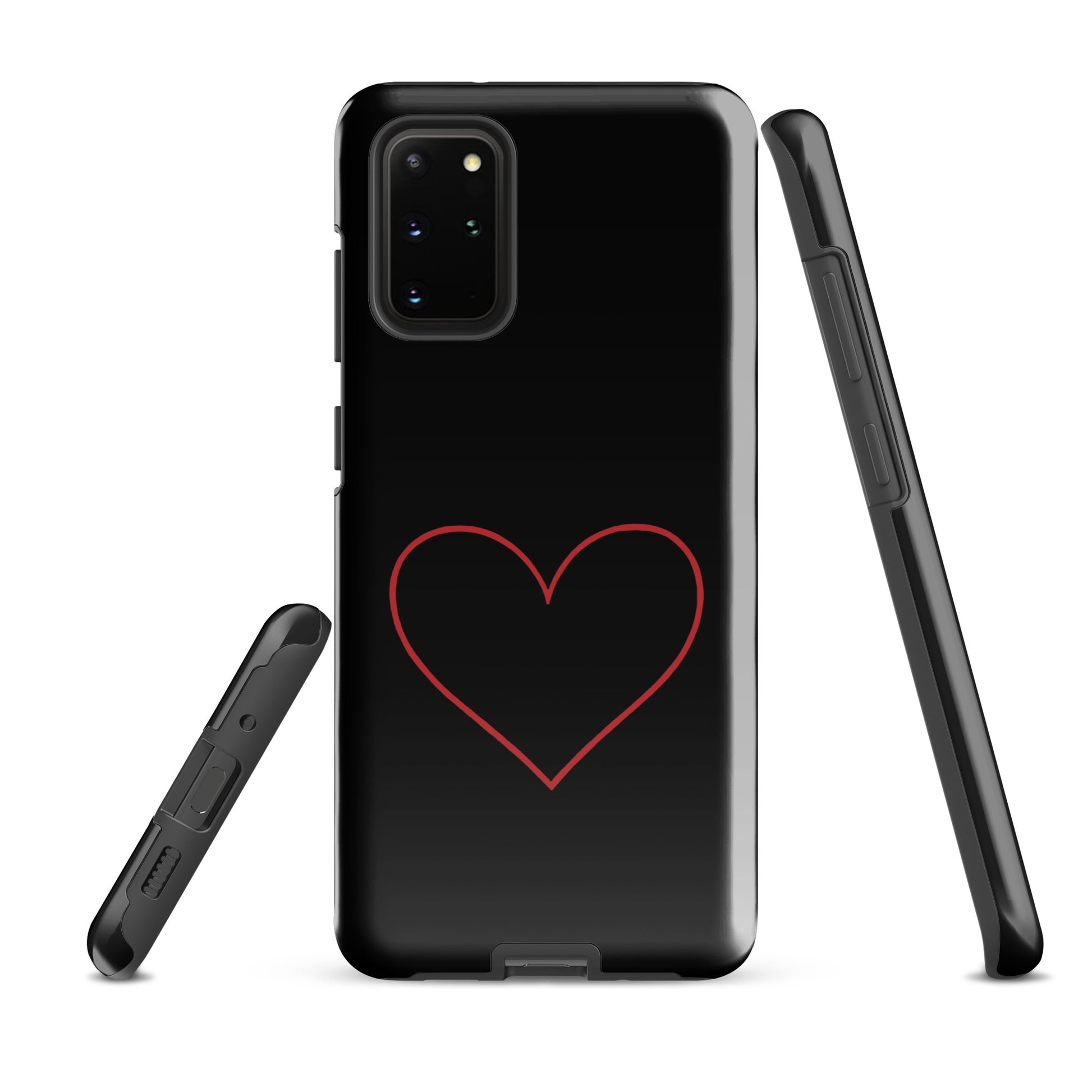 Phone Case for Samsung Galaxy with minimalist crimson heart design, showcasing modern aesthetics and subtle romance.