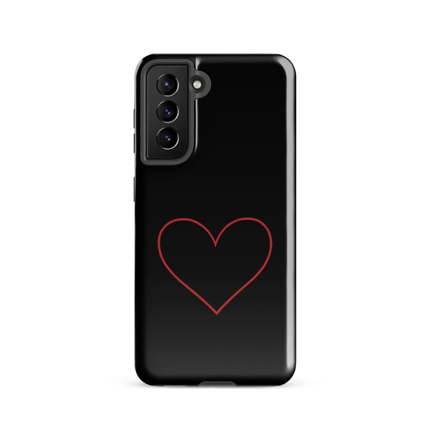 Phone Case for Samsung Galaxy featuring a minimalist crimson heart design, perfect for modern aesthetics lovers.
