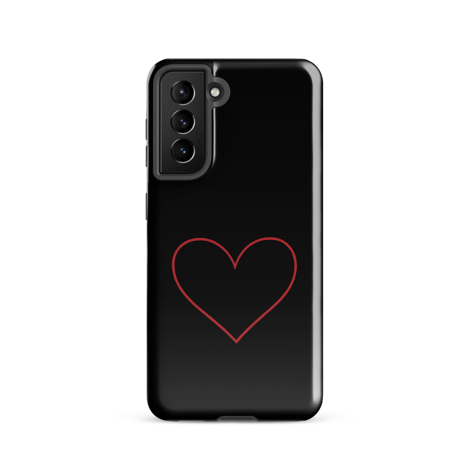 Phone Case for Samsung Galaxy featuring a minimalist crimson heart design, perfect for modern aesthetics lovers.