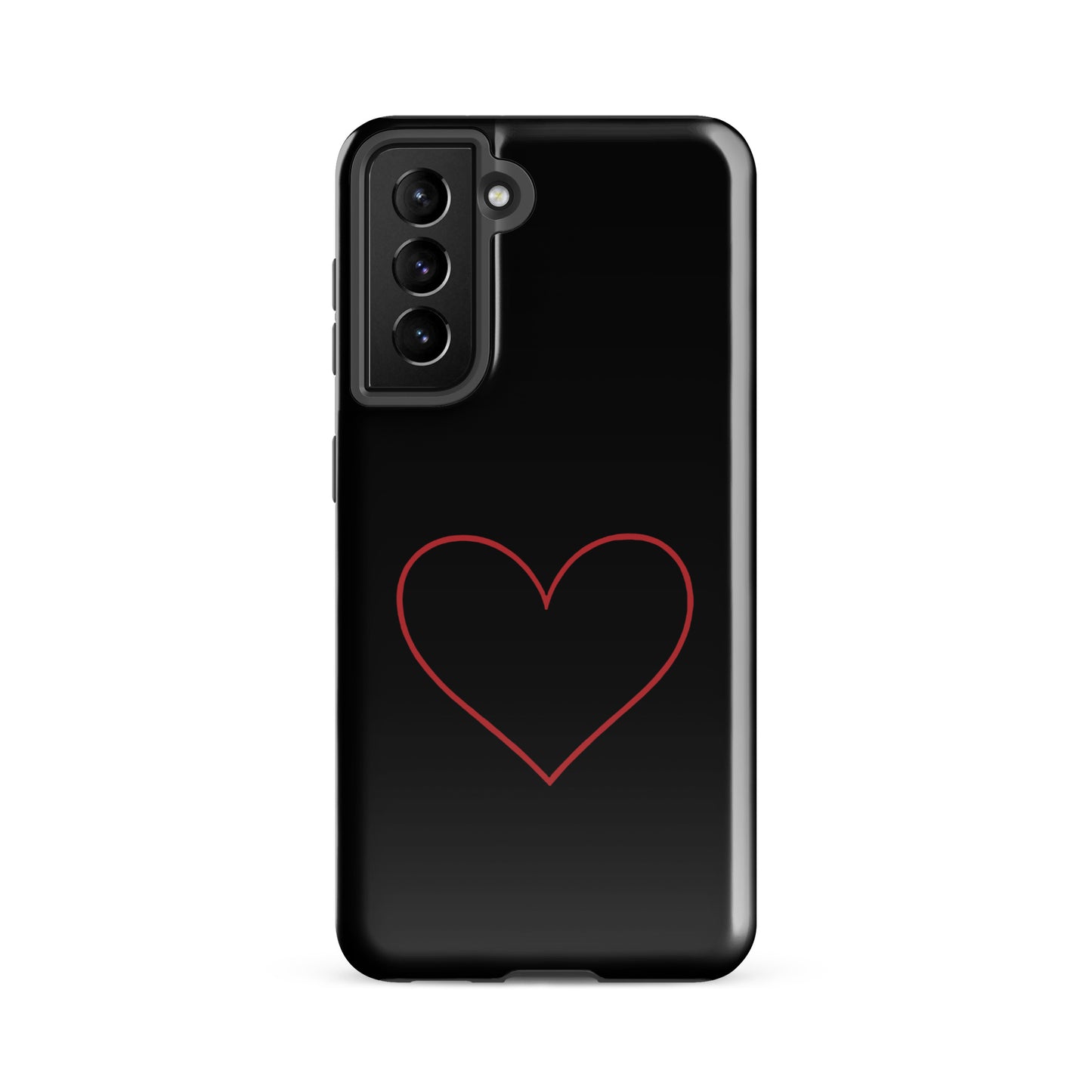 Phone Case for Samsung Galaxy with minimalist crimson heart design, featuring a bold red heart on a sleek background, perfect for style lovers.