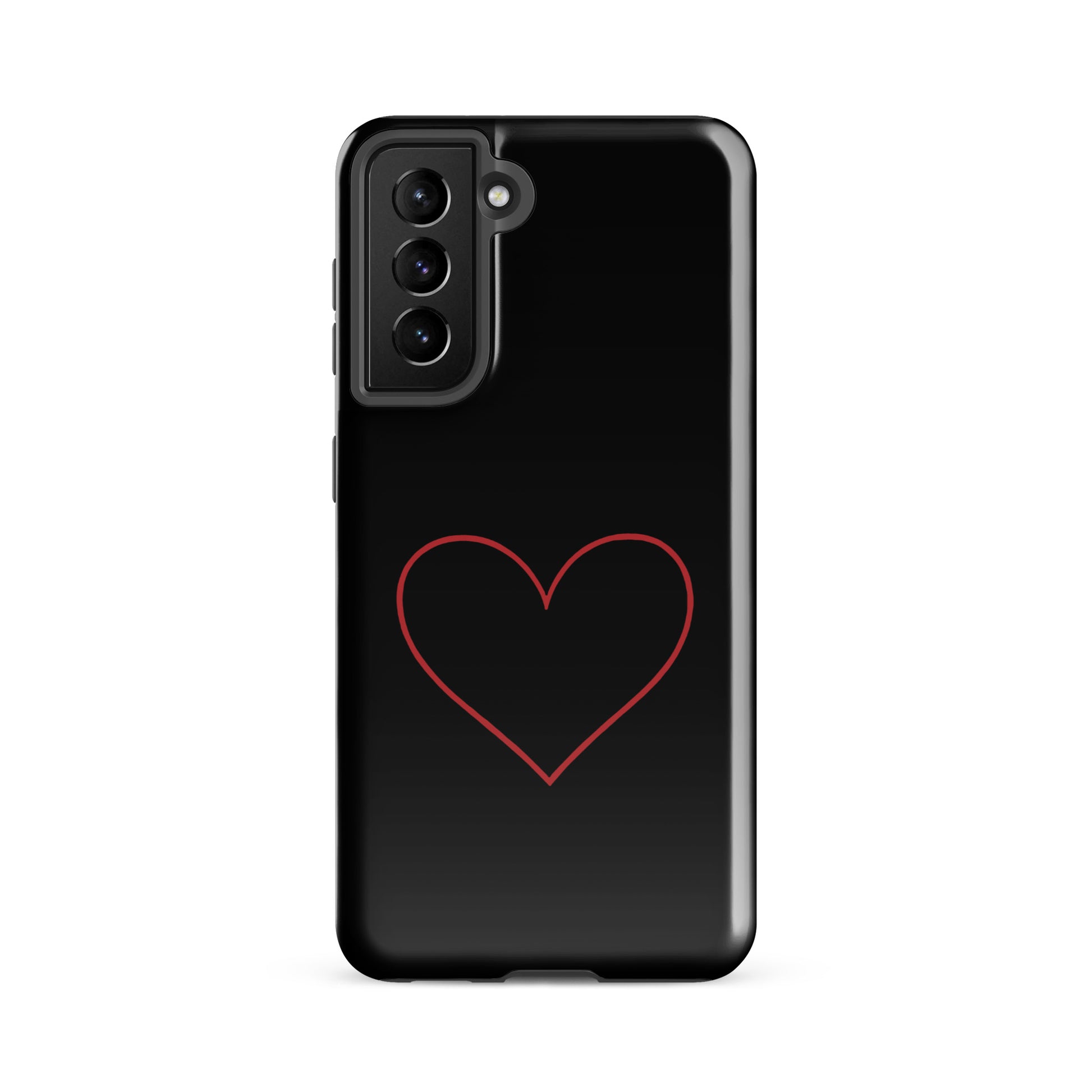 Phone Case for Samsung Galaxy with minimalist crimson heart design, featuring a bold red heart on a sleek background, perfect for style lovers.