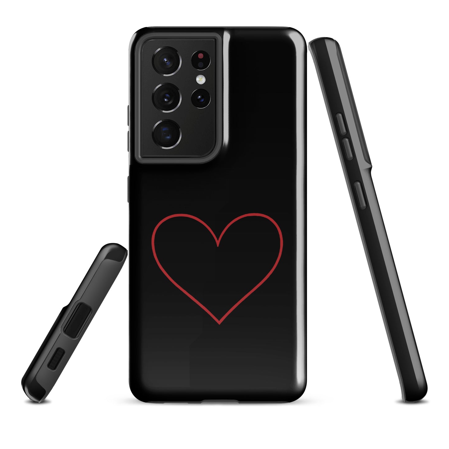 Phone Case for Samsung Galaxy with minimalist crimson heart design