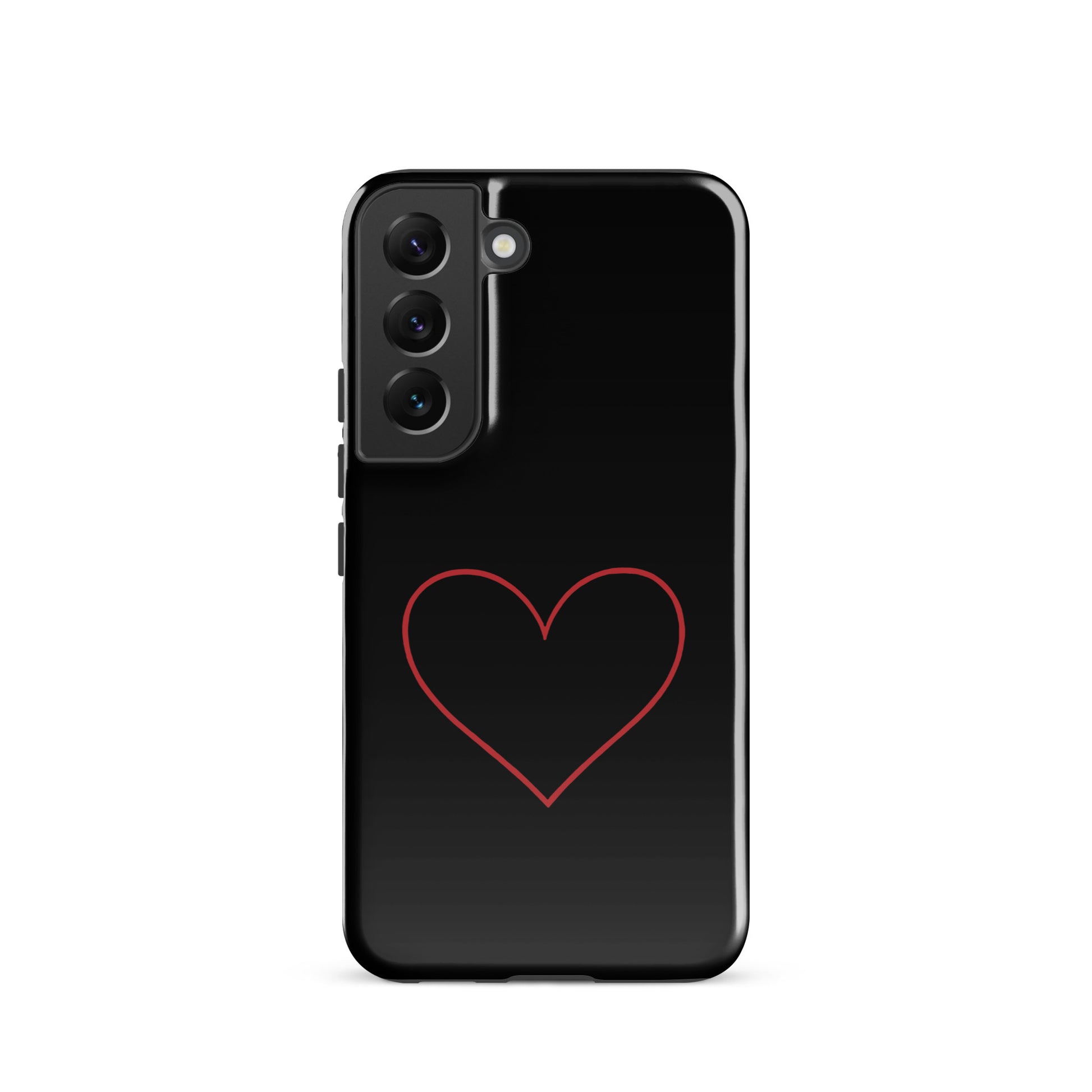 Phone Case for Samsung Galaxy with minimalist crimson heart design, sleek and modern, showcasing a bold yet understated red heart.