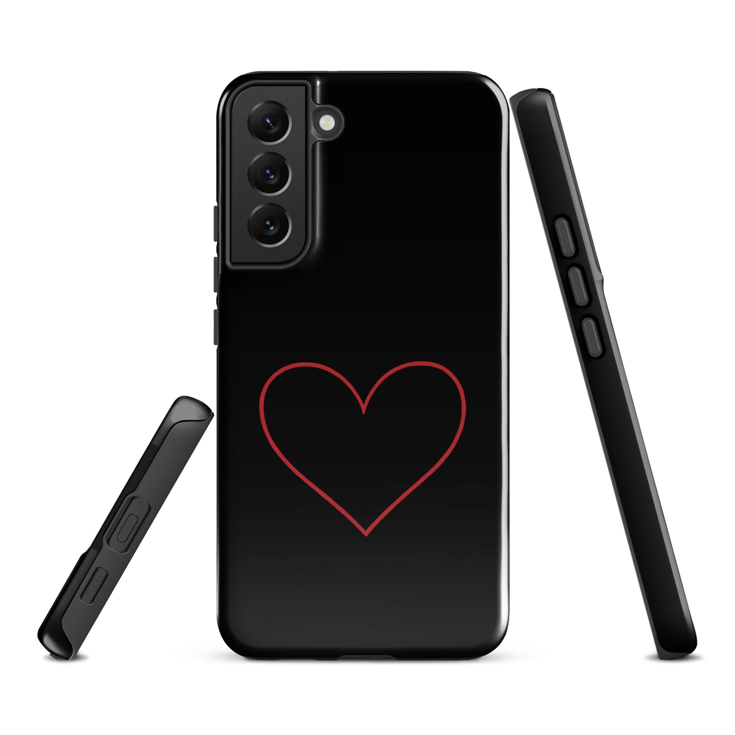 Phone Case for Samsung Galaxy with minimalist crimson heart design, showcasing a sleek and modern style for smartphone lovers.