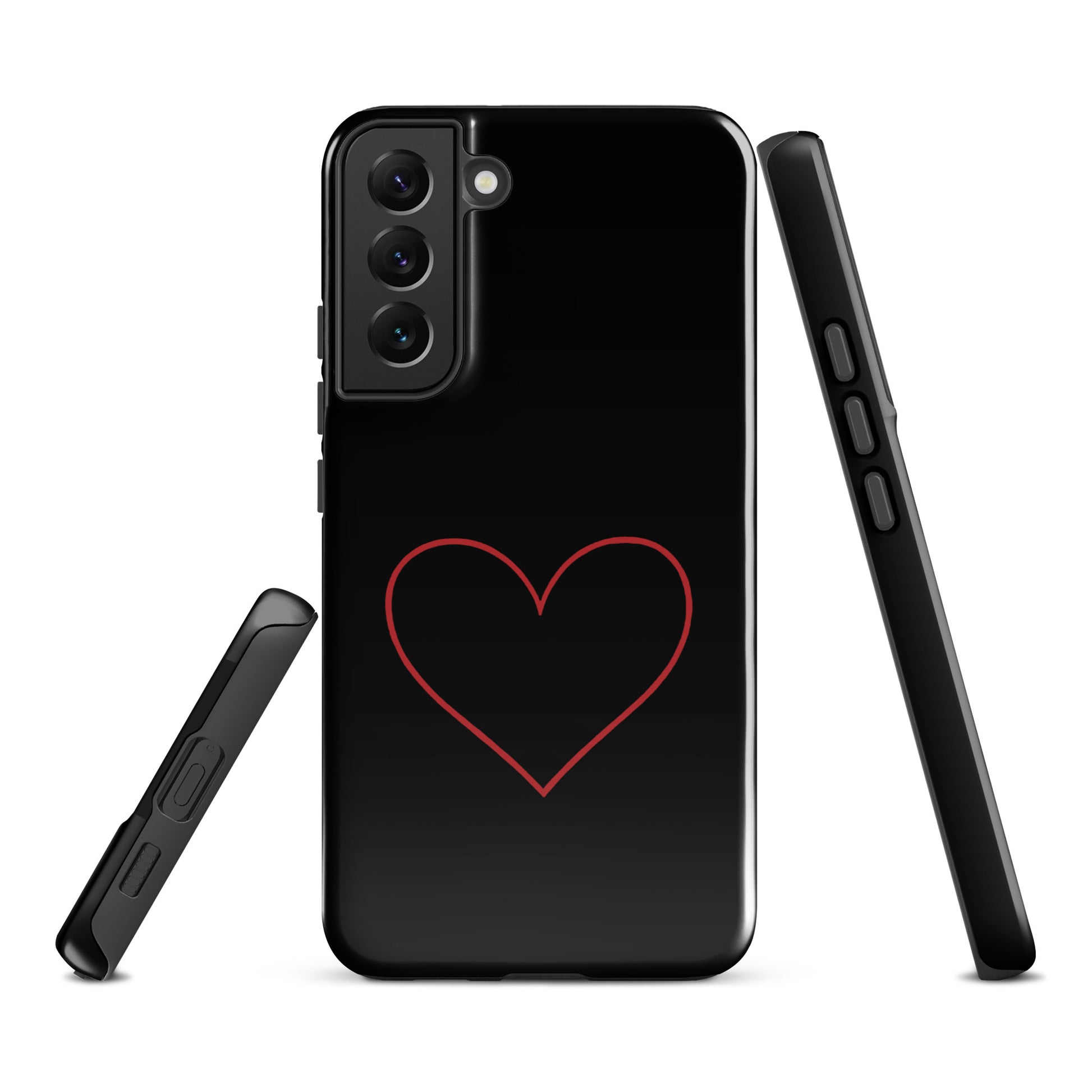 Phone Case for Samsung Galaxy with minimalist crimson heart design, showcasing a sleek and modern style for smartphone lovers.