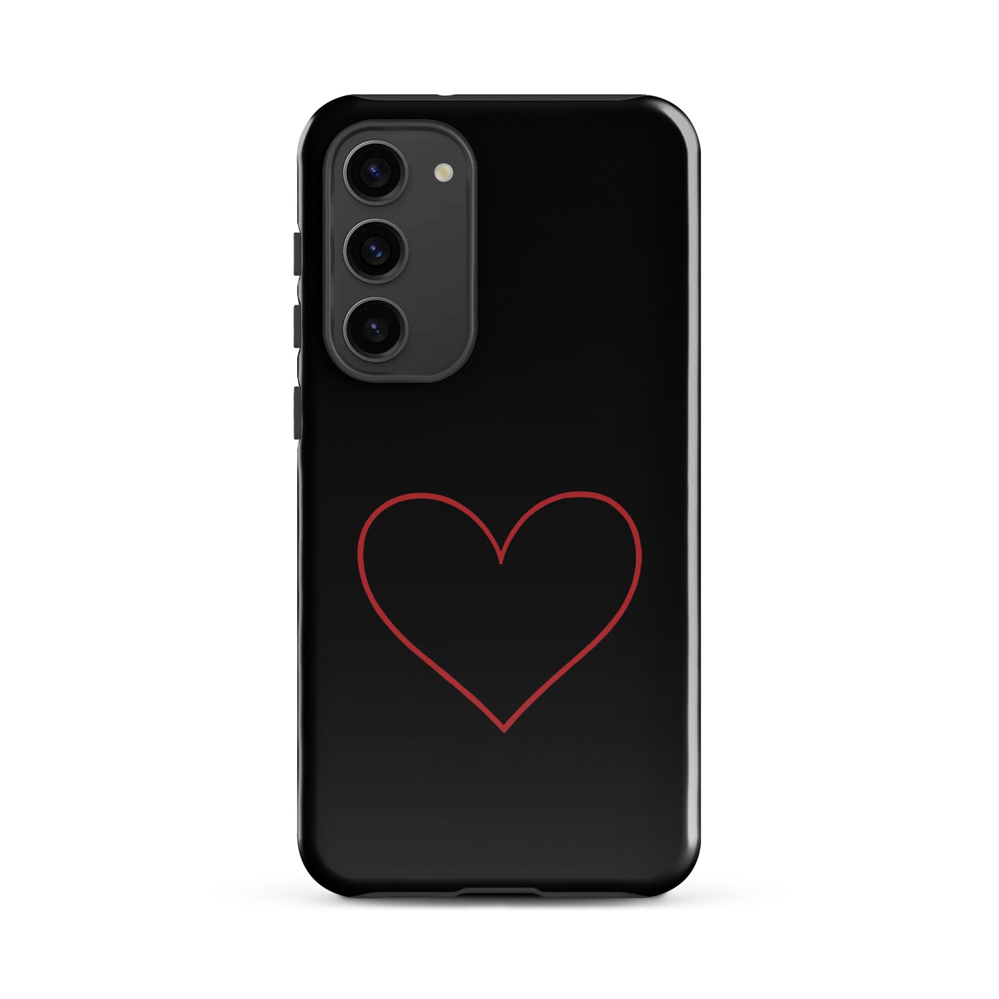 Phone Case for Samsung Galaxy with minimalist crimson heart design, featuring modern and sleek aesthetics.