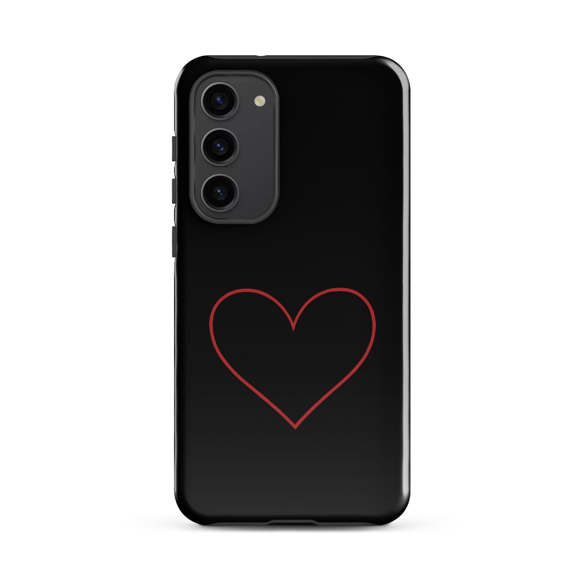 Phone Case for Samsung Galaxy with minimalist crimson heart design, featuring modern and sleek aesthetics.