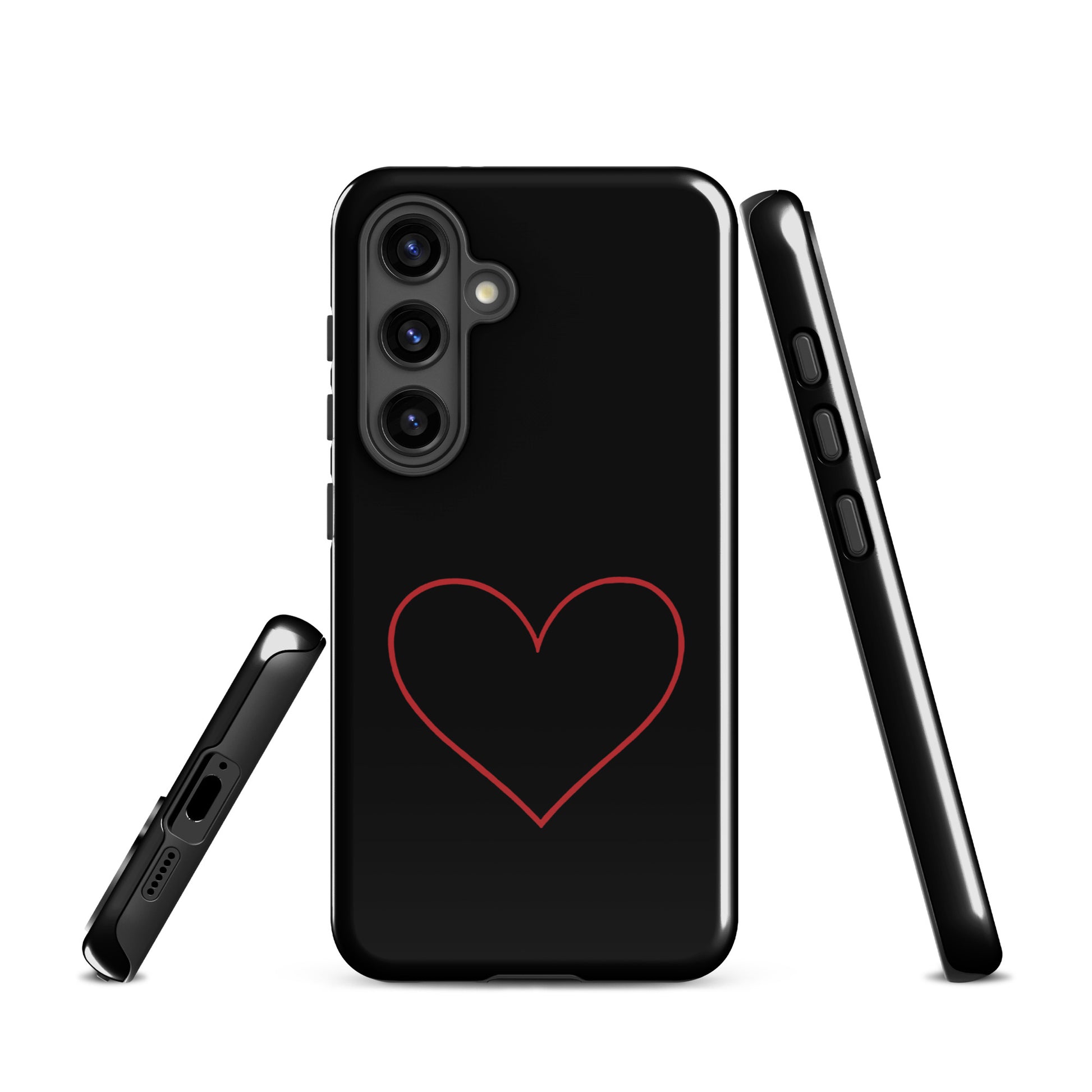 Phone Case for Samsung Galaxy with minimalist crimson heart design, showcasing sleek, modern aesthetics. Perfect for phone case lovers.