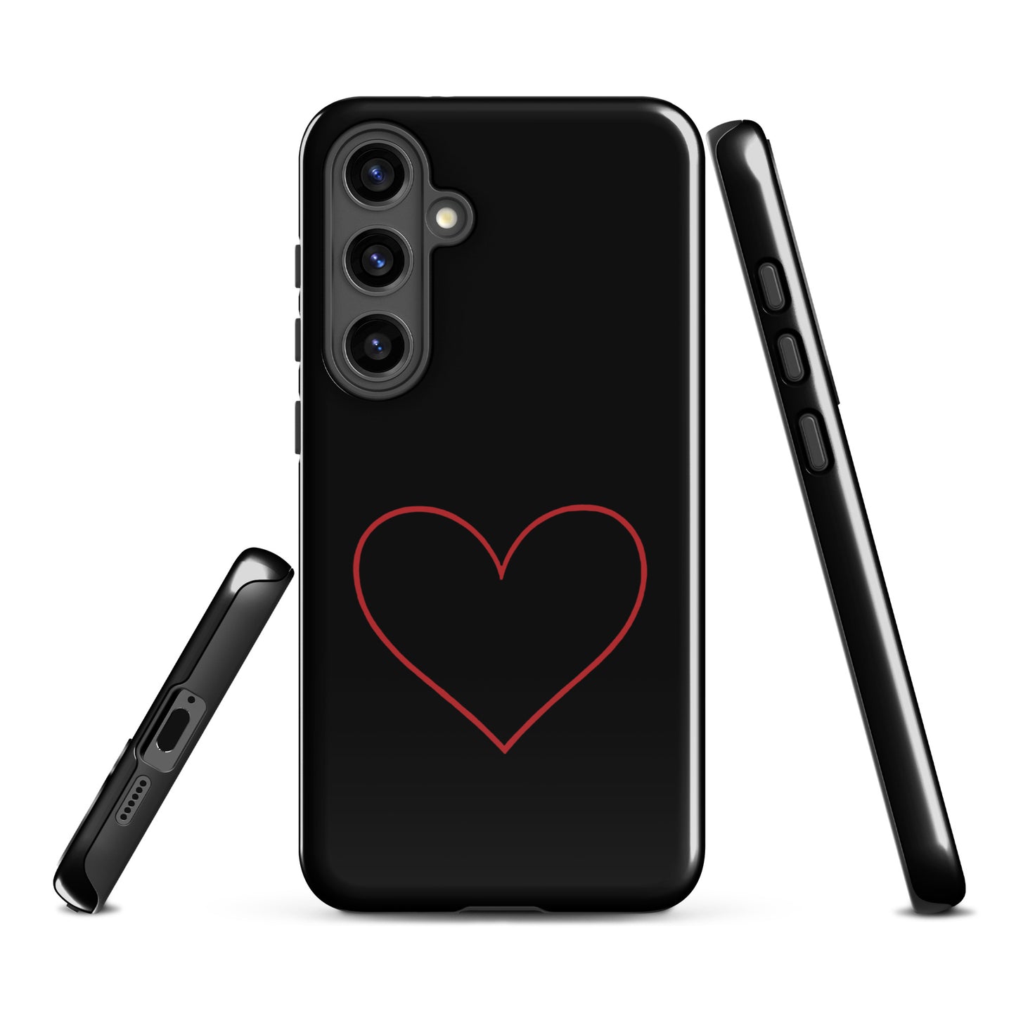 Phone Case for Samsung Galaxy with minimalist crimson heart design, showcasing elegant and modern aesthetics for smartphone protection.