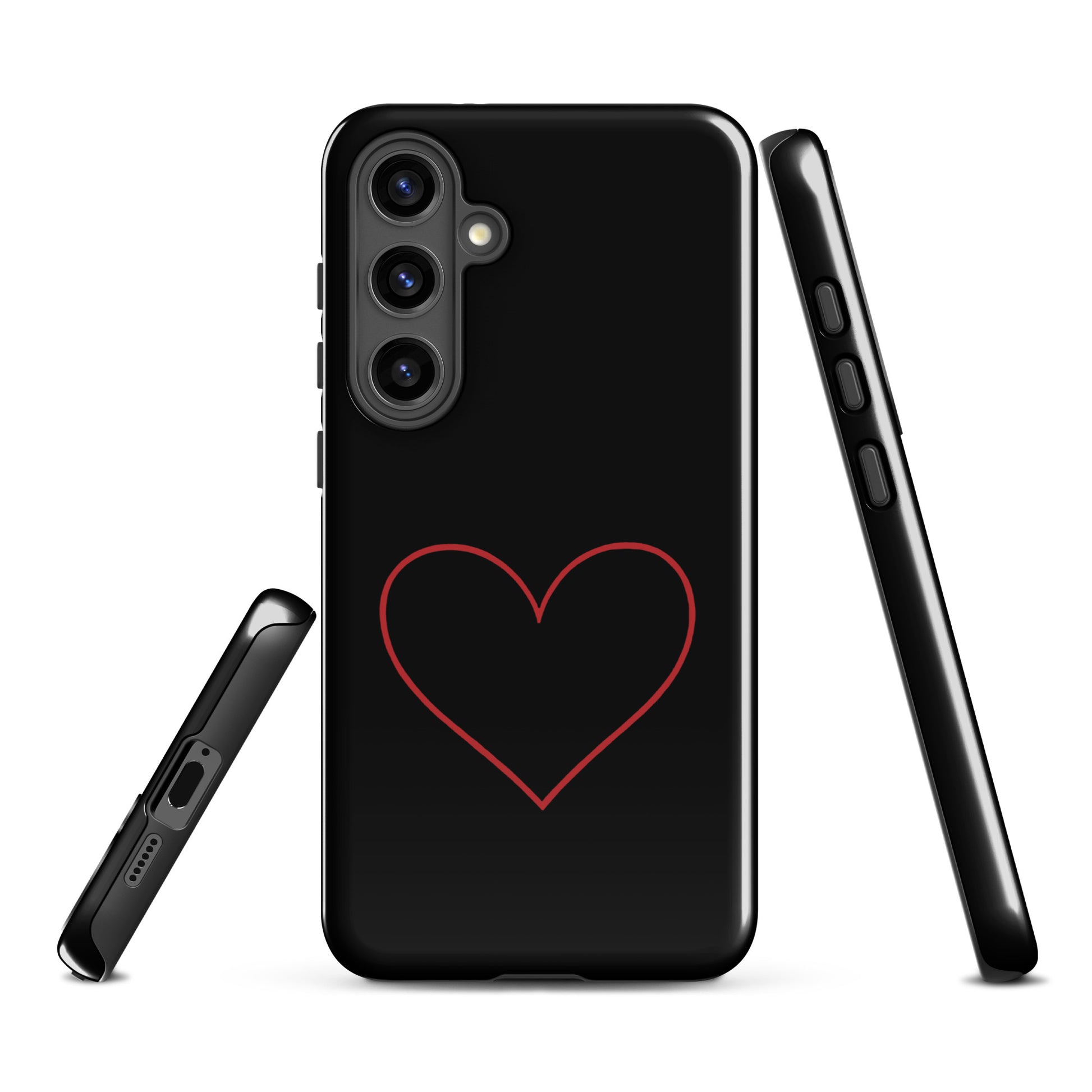 Phone Case for Samsung Galaxy with minimalist crimson heart design, showcasing elegant and modern aesthetics for smartphone protection.