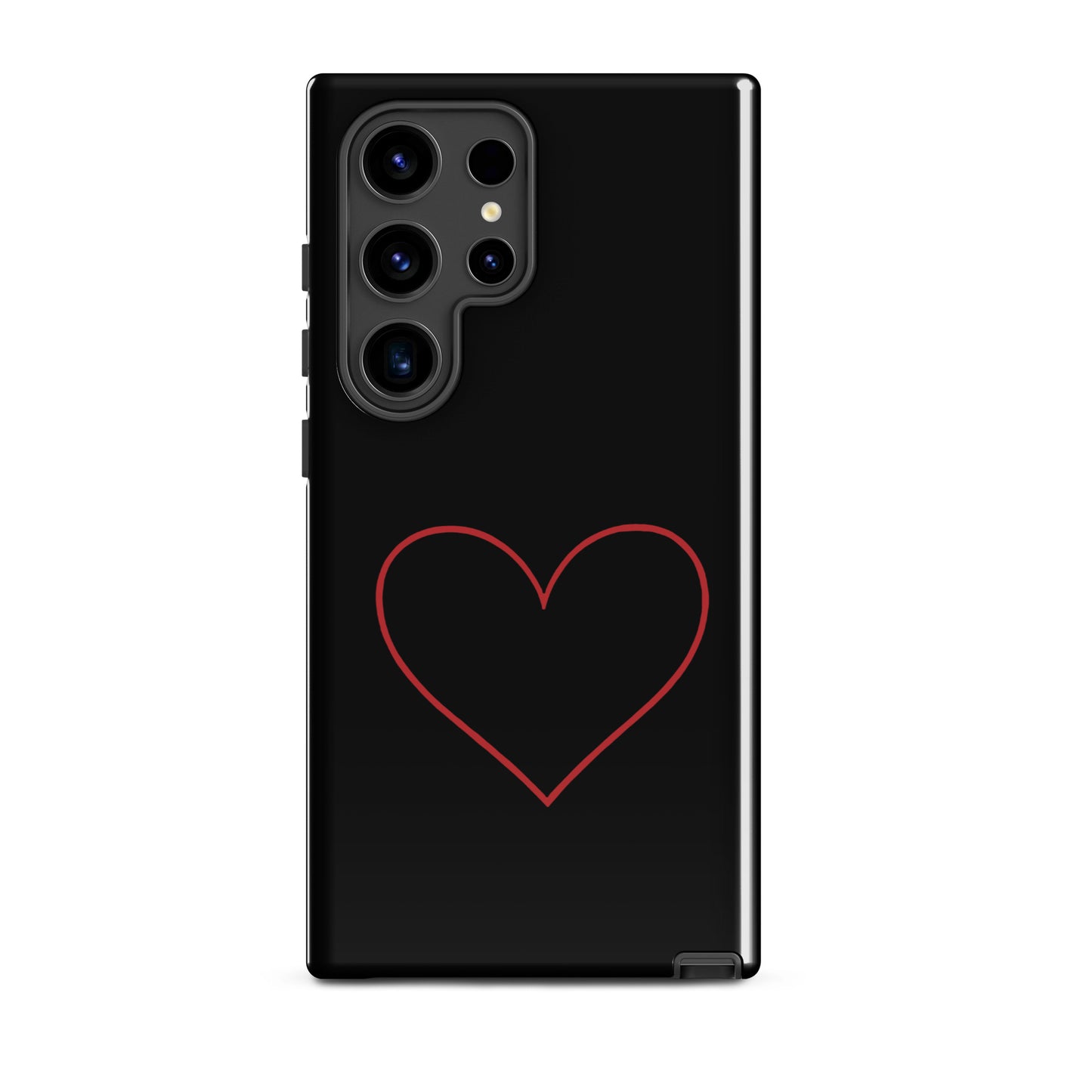 Phone Case for Samsung Galaxy with minimalist crimson heart design, showcasing stylish protection with a bold red heart accent.