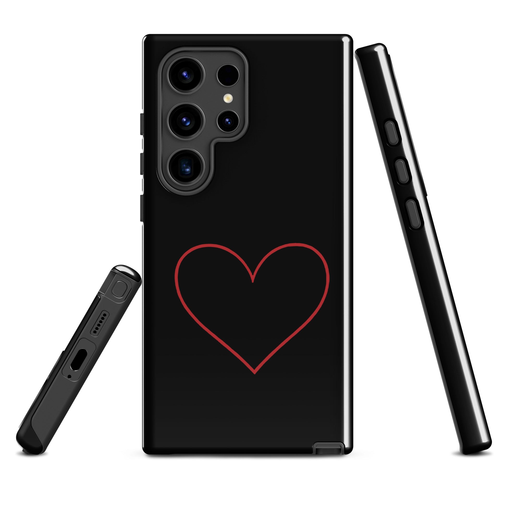 Phone Case for Samsung Galaxy with minimalist crimson heart design