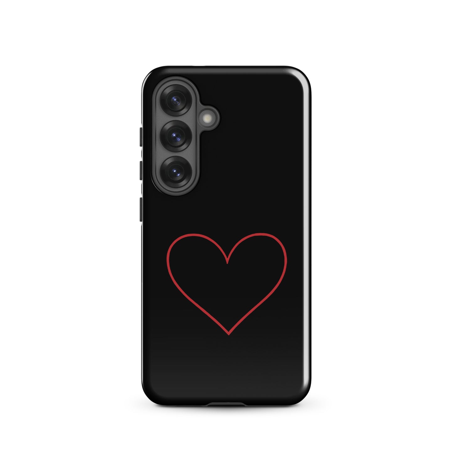 Phone Case for Samsung Galaxy with minimalist crimson heart design, featuring clean modern aesthetics and subtle romantic appeal.