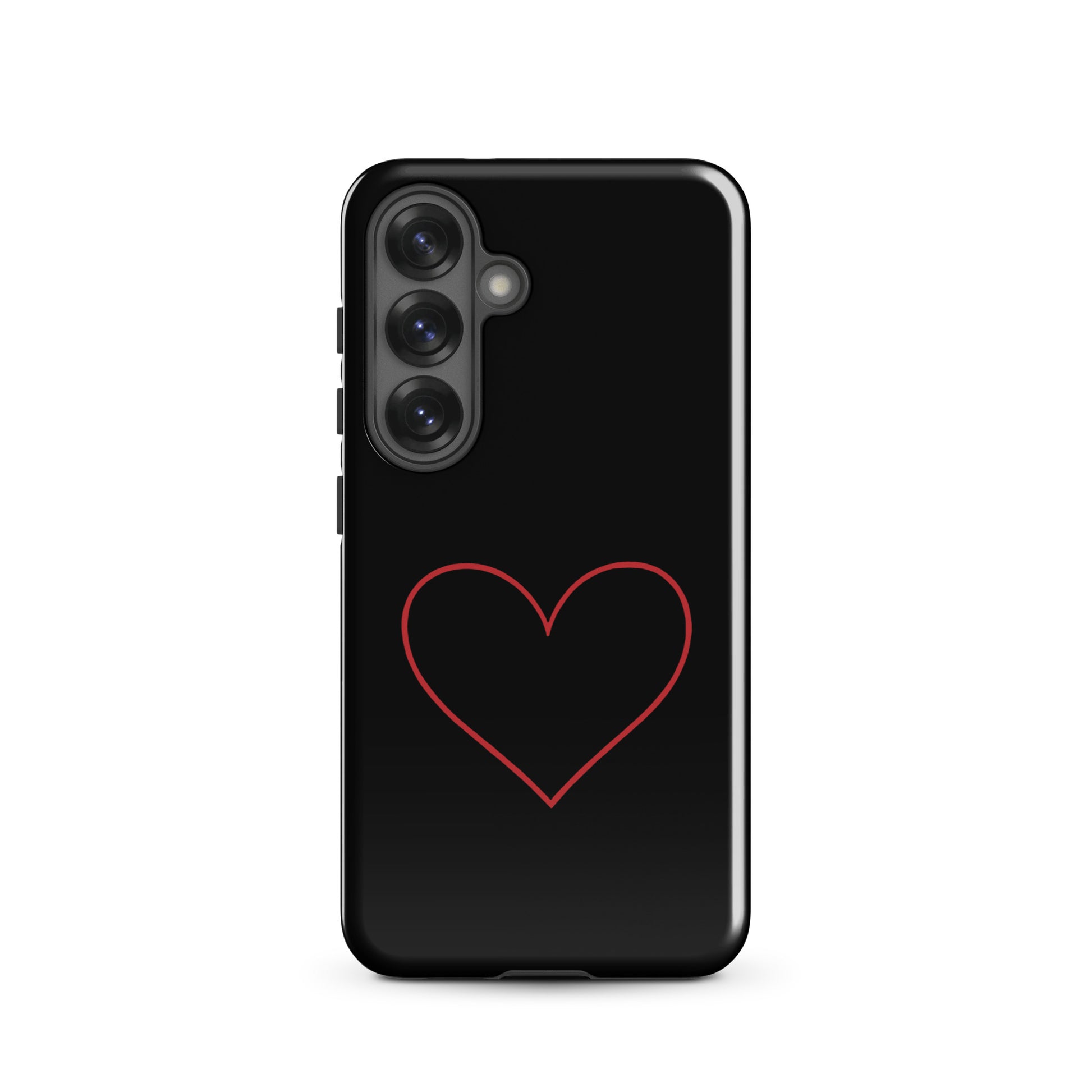 Phone Case for Samsung Galaxy with minimalist crimson heart design, featuring clean modern aesthetics and subtle romantic appeal.