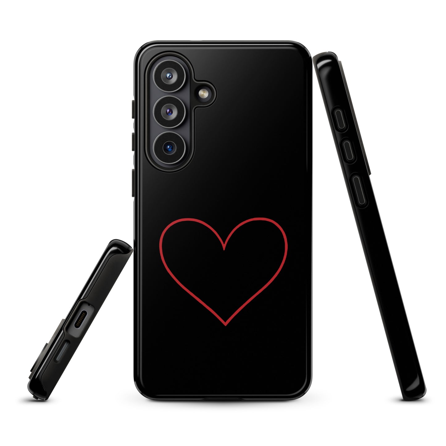 Phone Case for Samsung Galaxy with minimalist crimson heart design, offering bold yet understated modern aesthetics.