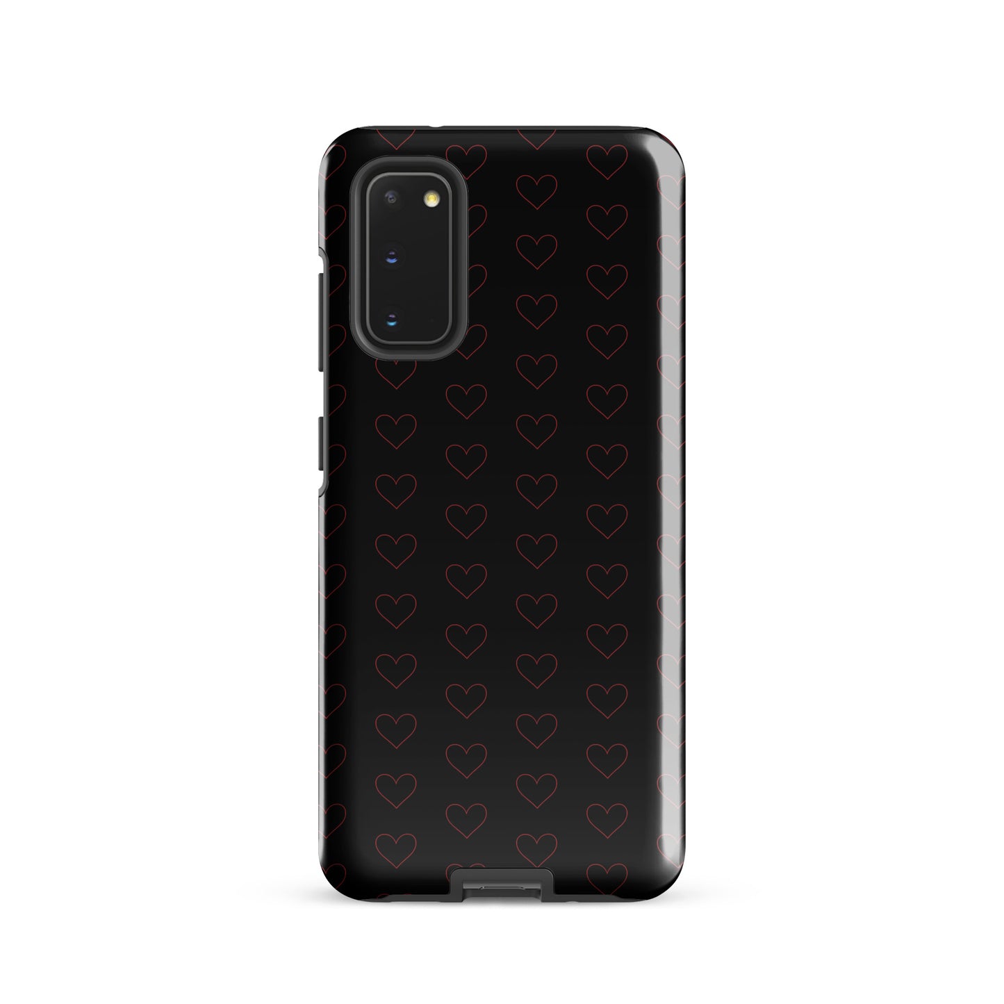 Phone Case for Samsung Galaxy with crimson heart pattern, elegant and stylish design with luxury appeal.