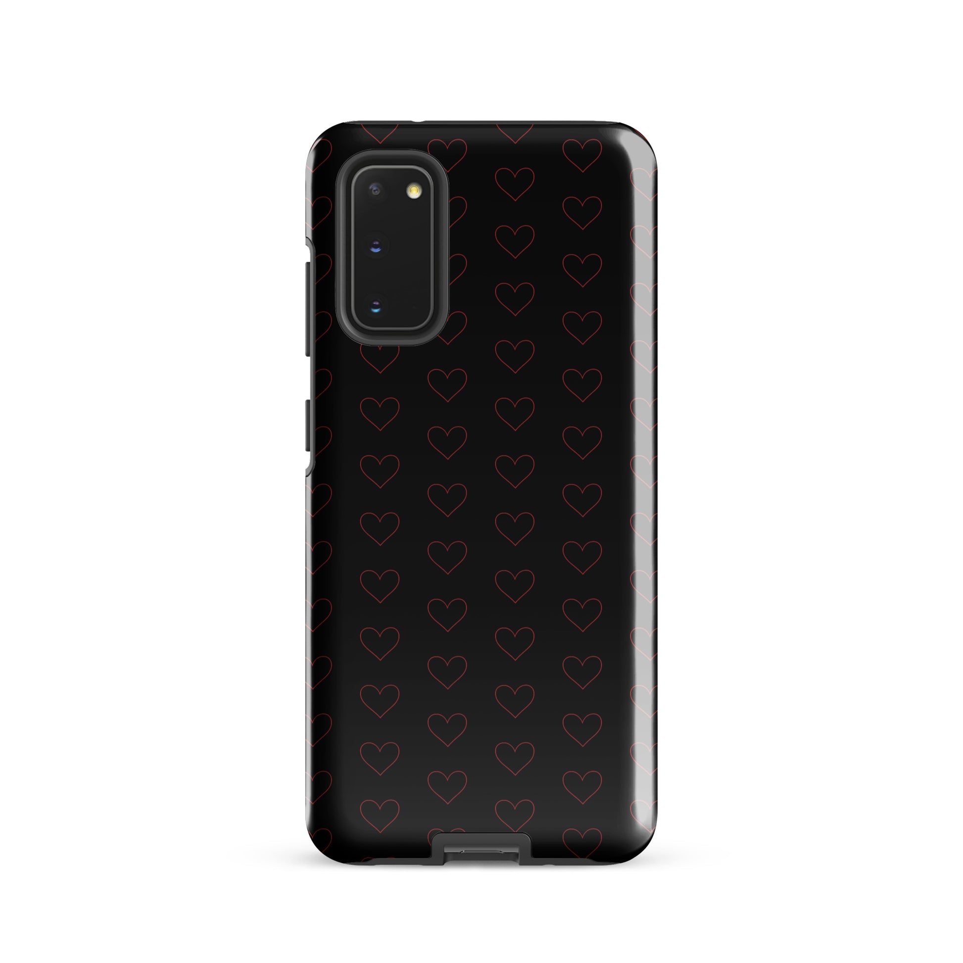 Phone Case for Samsung Galaxy with crimson heart pattern, elegant and stylish design with luxury appeal.