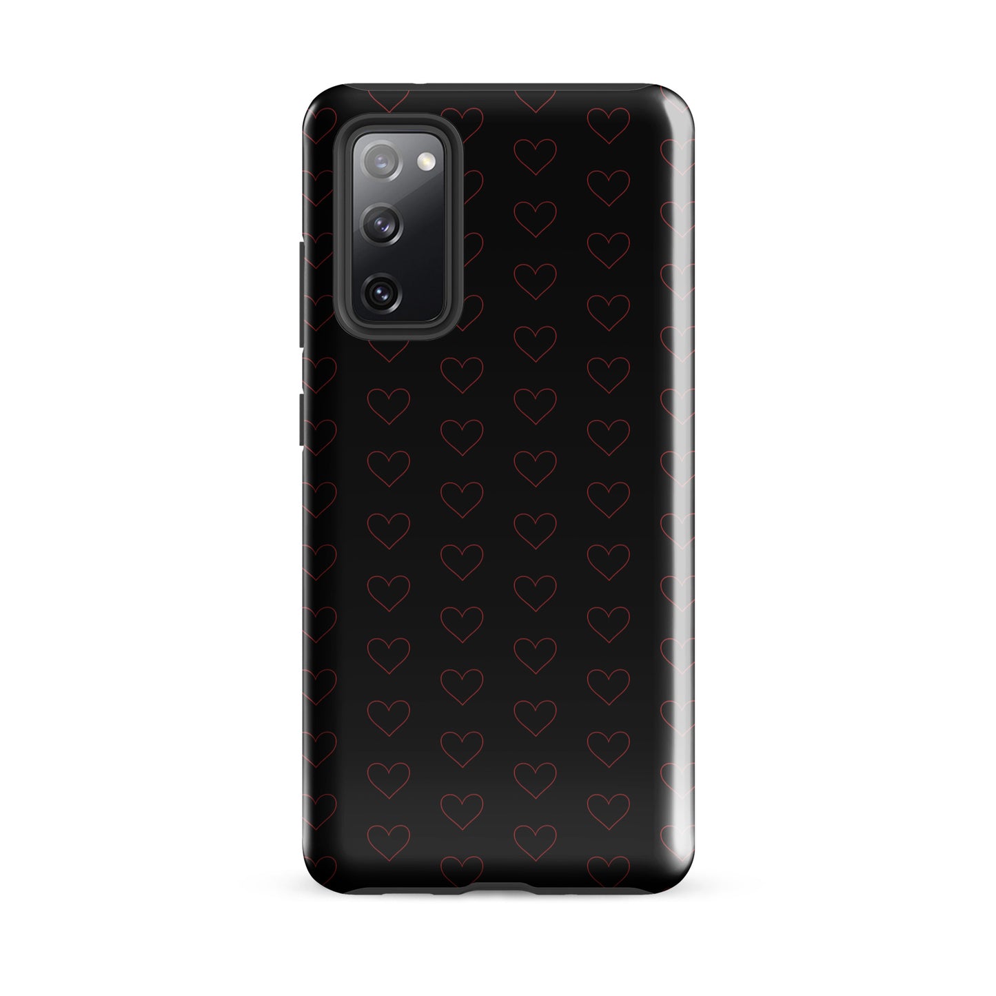 Phone Case for Samsung Galaxy with crimson heart pattern, elegant minimalist design, premium look, styled for modern appeal.