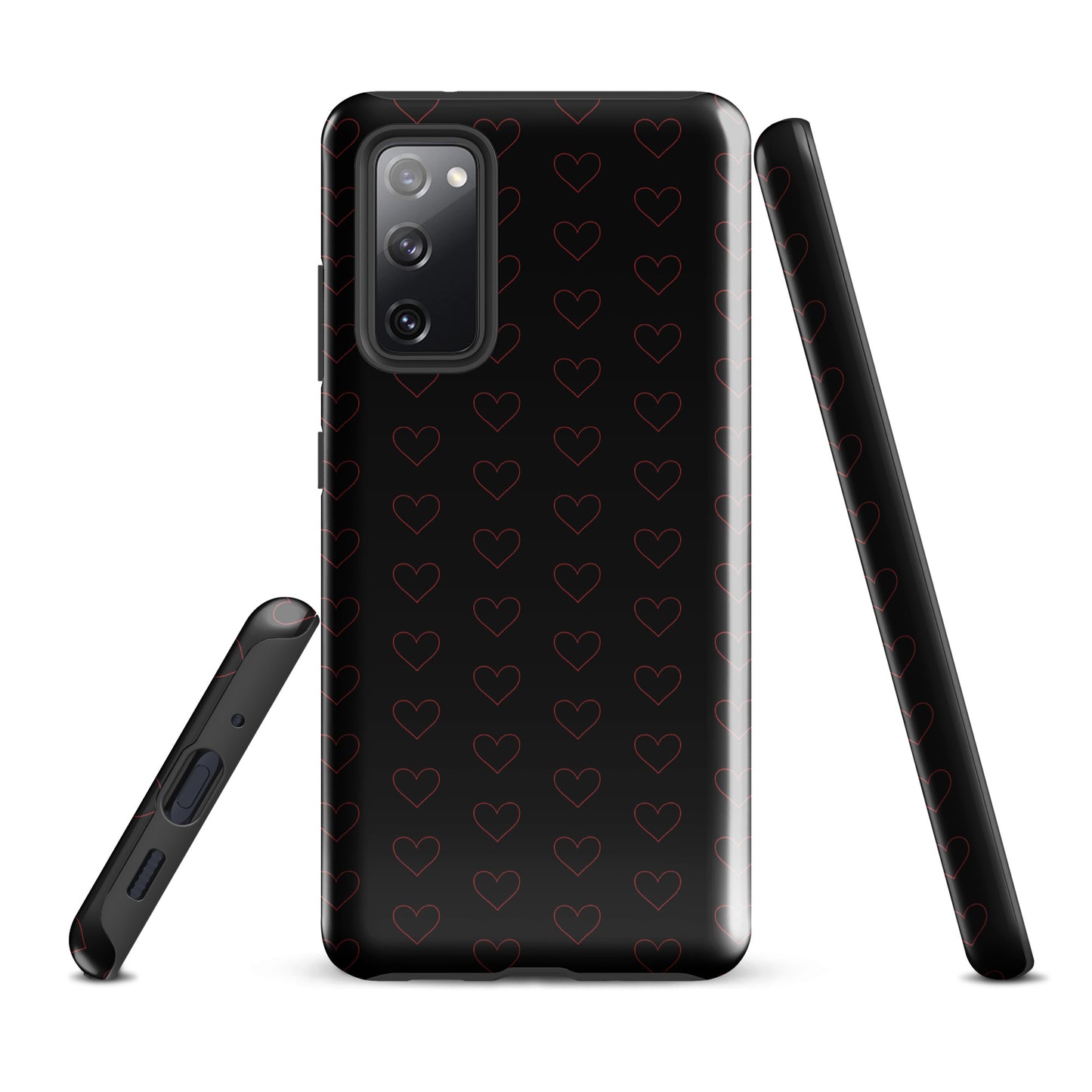 Phone Case for Samsung Galaxy with crimson heart pattern design, showcasing minimalist modern style and premium look.