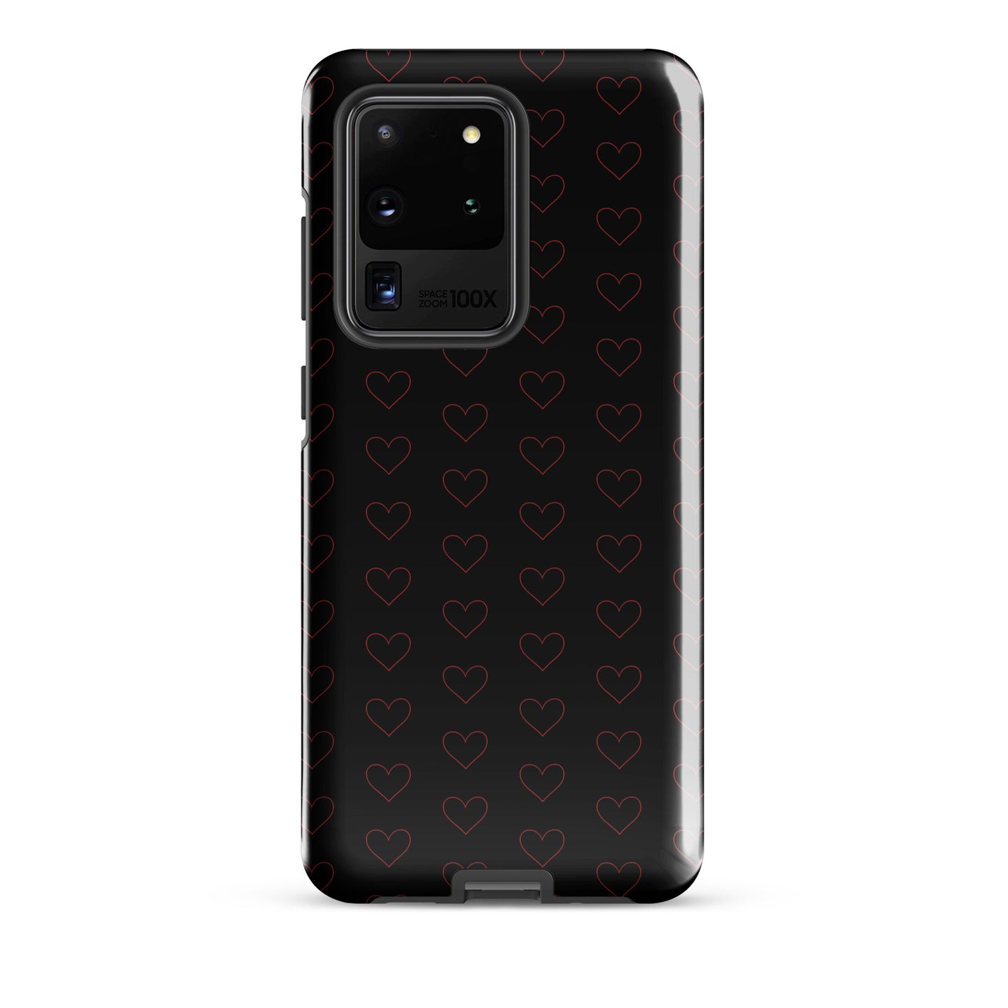 Phone Case for Samsung Galaxy with crimson heart pattern, showing elegant minimalist design and premium looks.