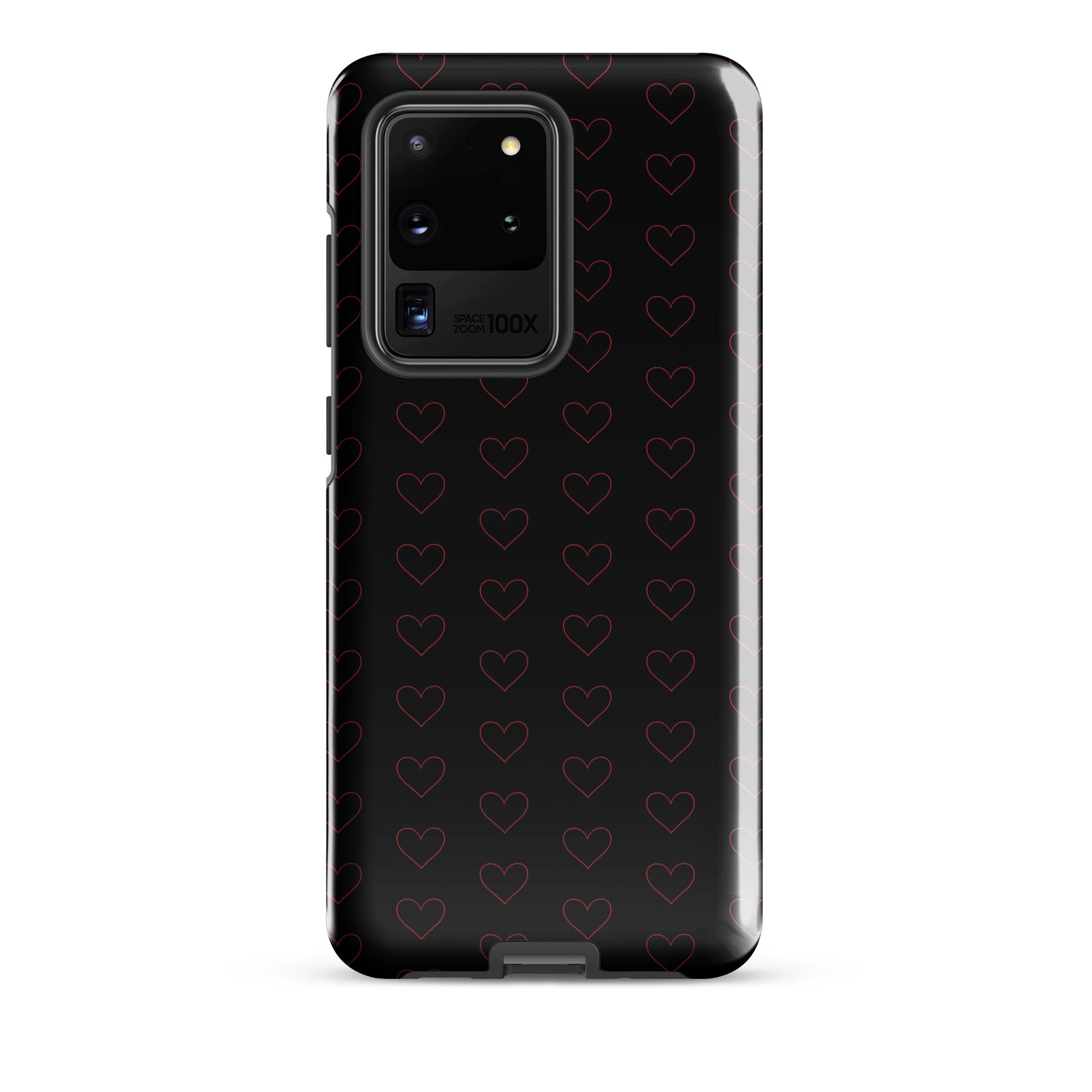 Phone Case for Samsung Galaxy with crimson heart pattern, showing elegant minimalist design and premium looks.