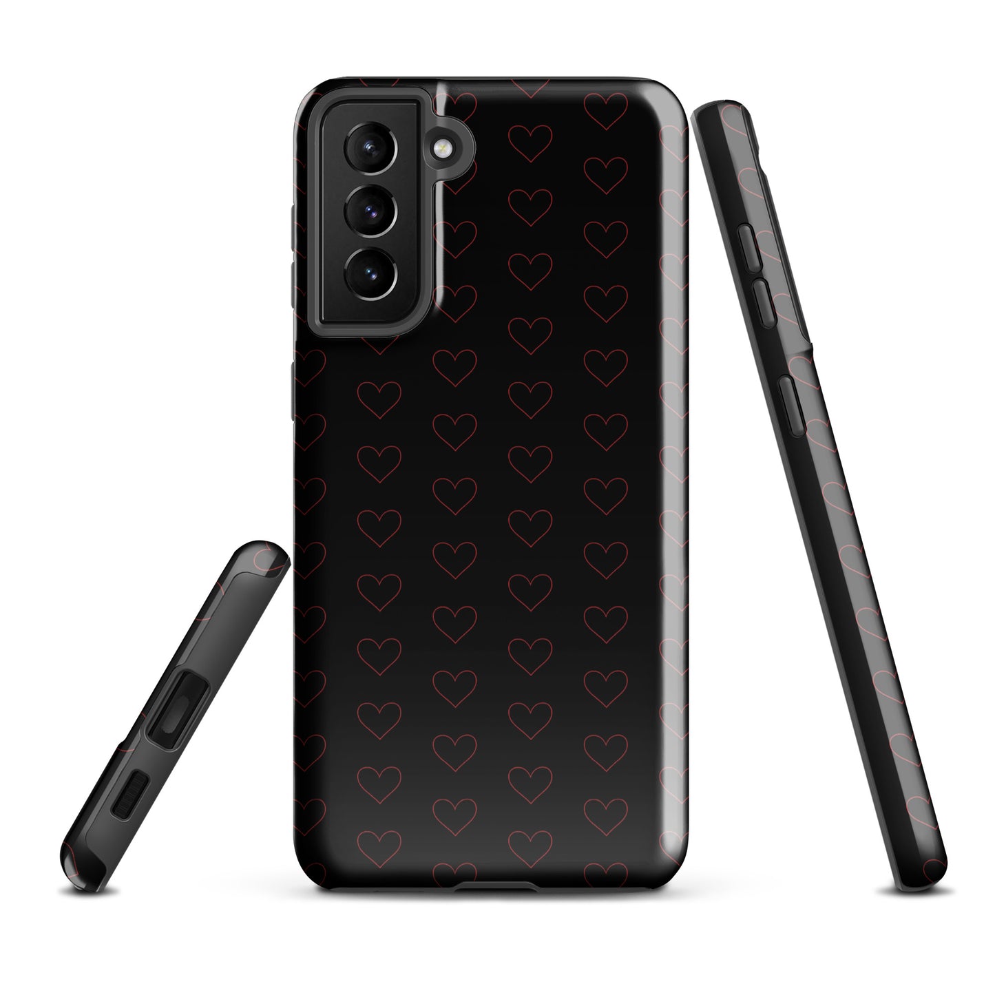 Phone Case for Samsung Galaxy with crimson heart pattern, showcasing elegant minimalist design with modern, stylish appeal.
