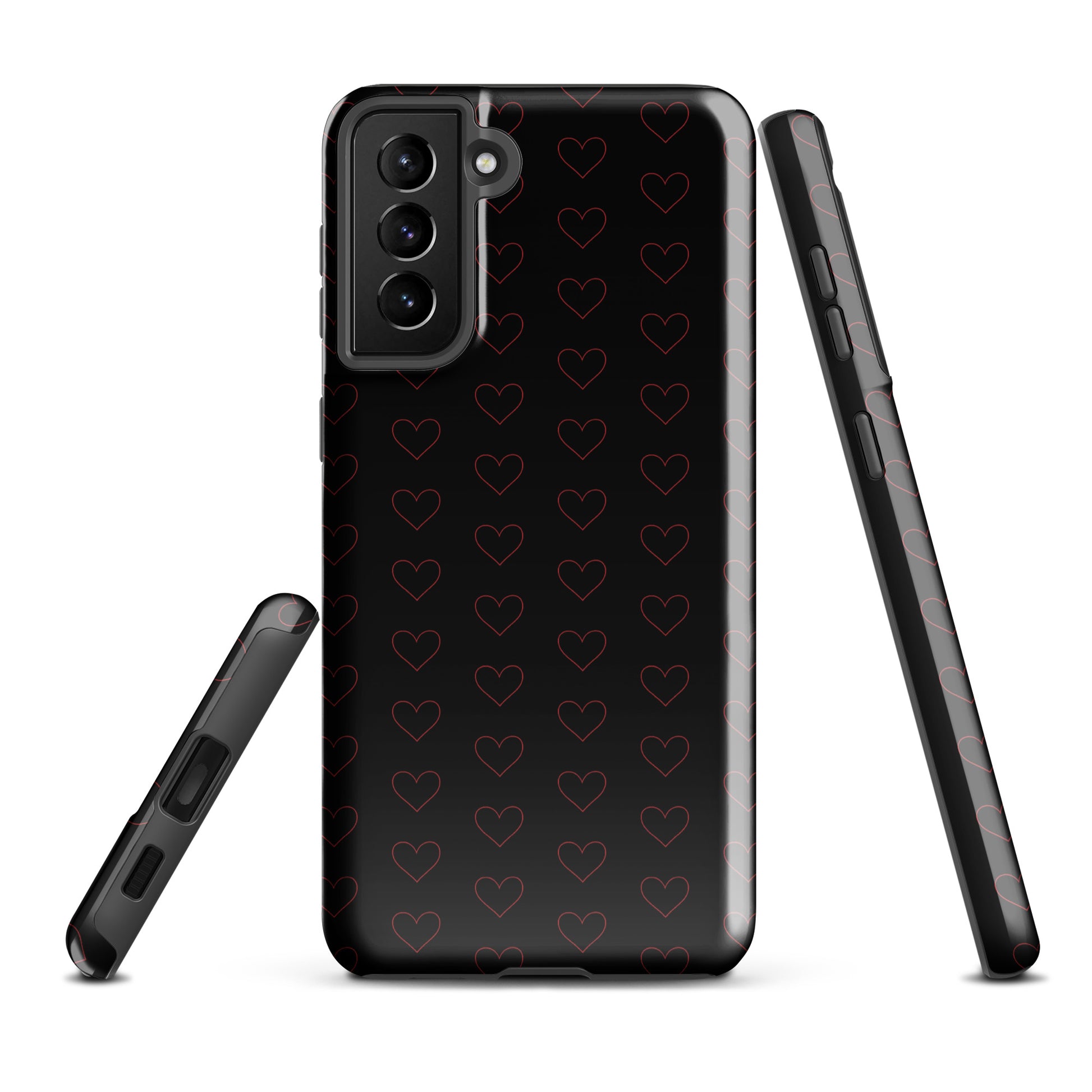 Phone Case for Samsung Galaxy with crimson heart pattern, showcasing elegant minimalist design with modern, stylish appeal.