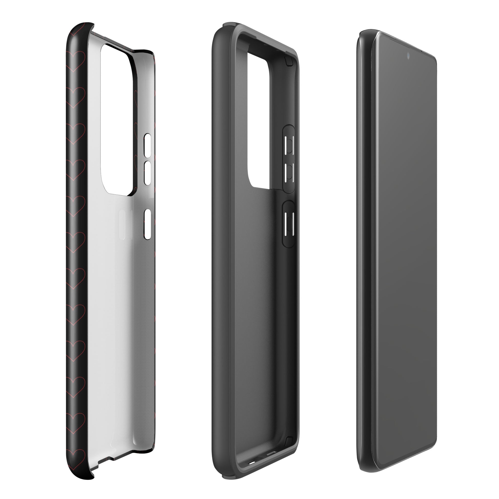 Phone Case for Samsung Galaxy with crimson heart pattern, minimalist design, elegant and stylish protection, modern luxury accessory