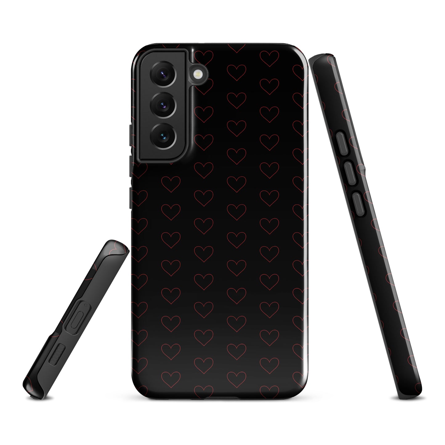 Phone Case for Samsung Galaxy with minimalist crimson heart pattern, elegant and premium design for stylish protection