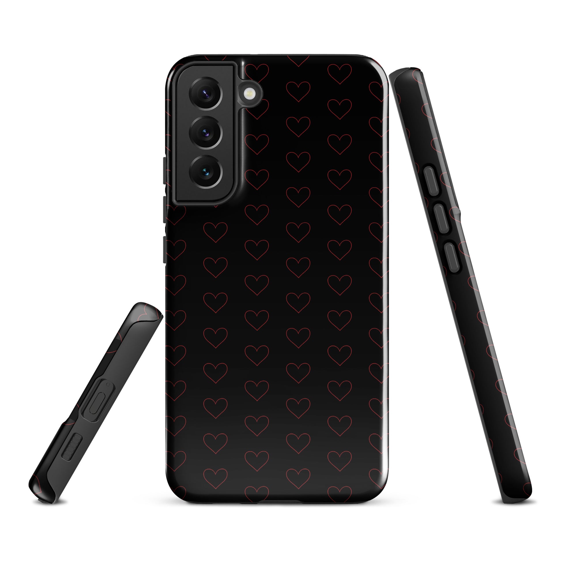 Phone Case for Samsung Galaxy with minimalist crimson heart pattern, elegant and premium design for stylish protection