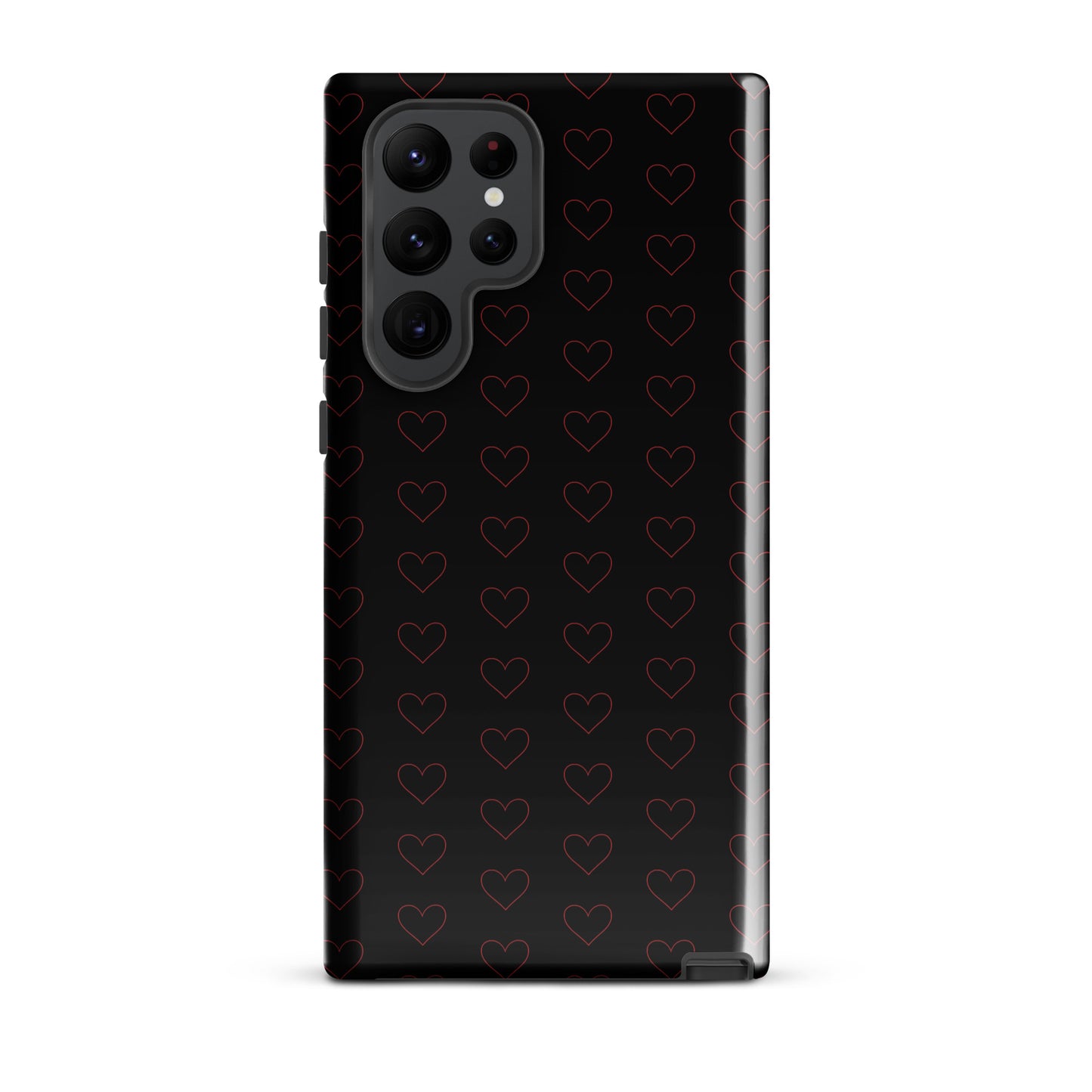Phone Case for Samsung Galaxy with crimson heart pattern, minimalist design, elegant and stylish, high-end protective accessory.