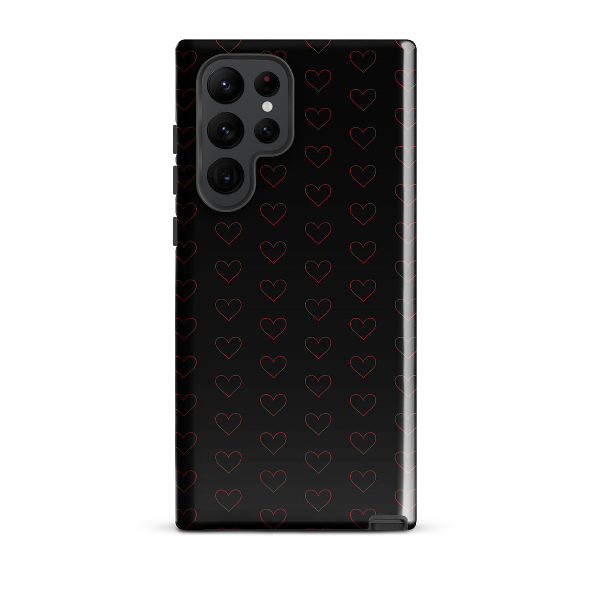 Phone Case for Samsung Galaxy with crimson heart pattern, minimalist design, elegant and stylish, high-end protective accessory.