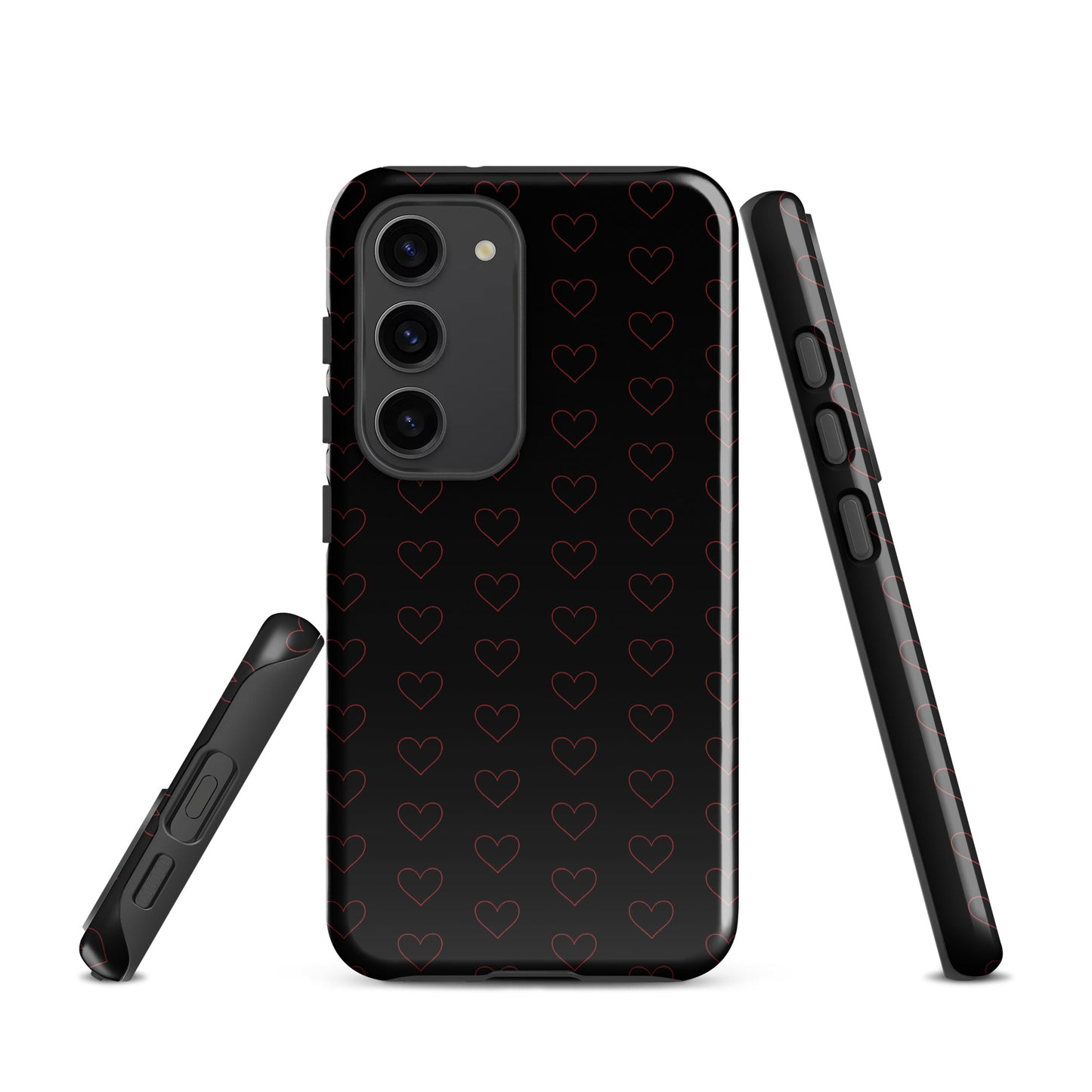 Phone Case for Samsung Galaxy with crimson heart pattern and elegant design, showcasing modern style and premium look.