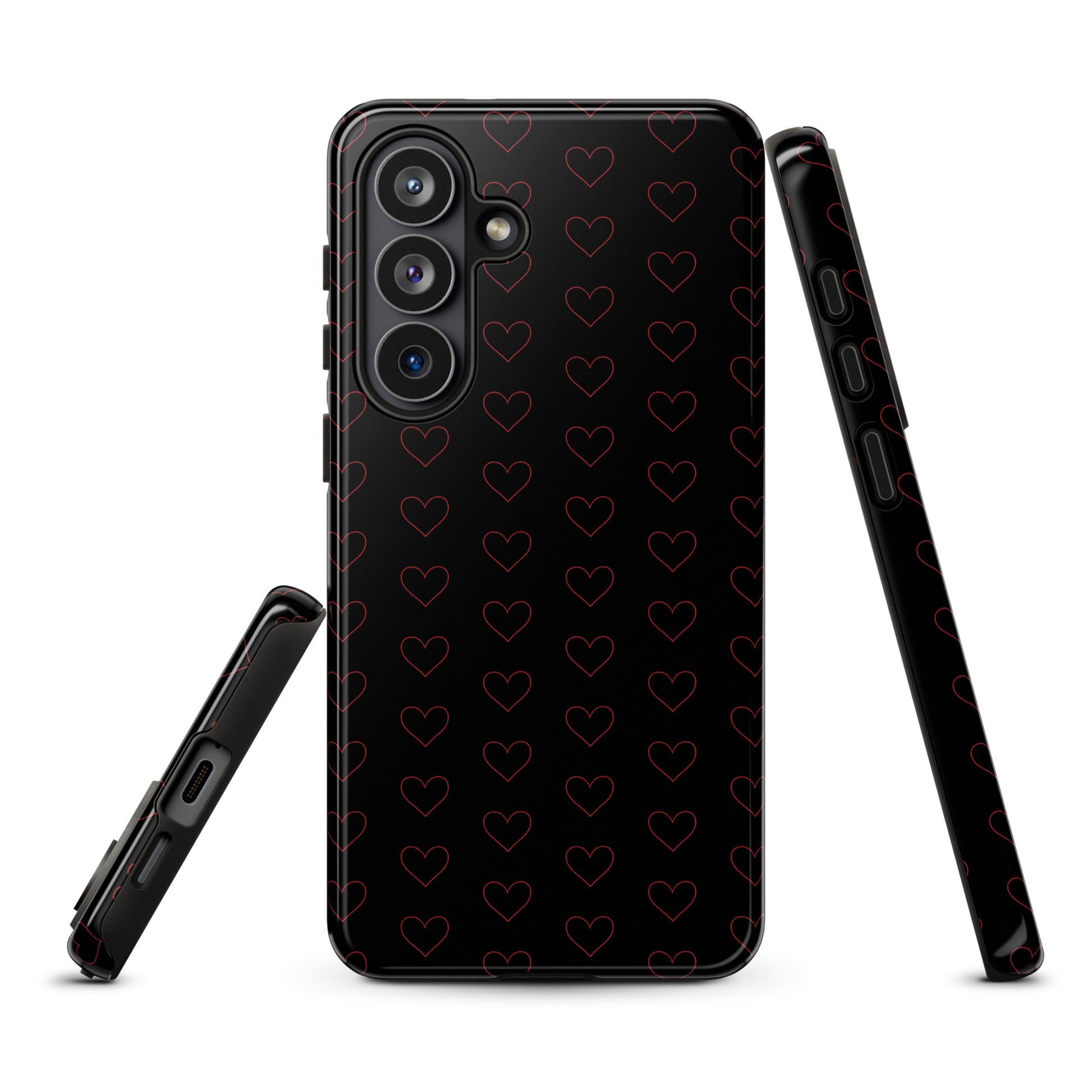 Phone Case for Samsung Galaxy with crimson heart pattern