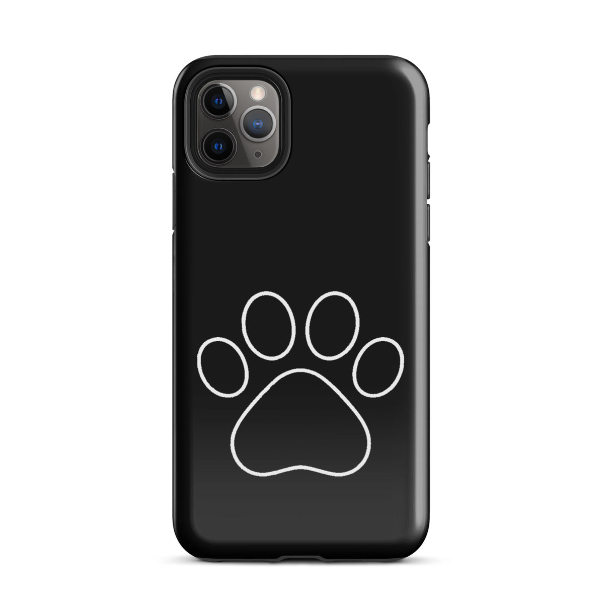 Phone Case for iPhone with black paw print design, perfect for pet lovers, showcasing minimalist style and durable protection.