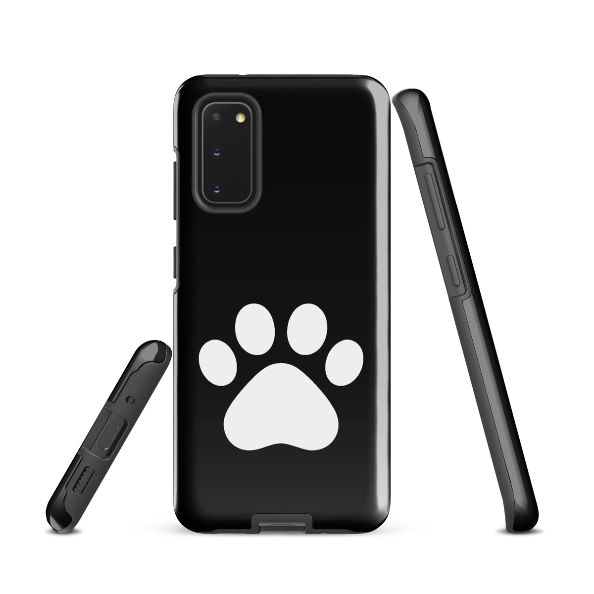 Phone Case for Samsung Galaxy with black and white paw print design for pet lovers