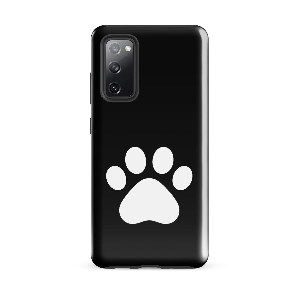 Phone Case for Samsung Galaxy with black and white paw print design for pet lovers, featuring minimalist style for cat and dog parents.