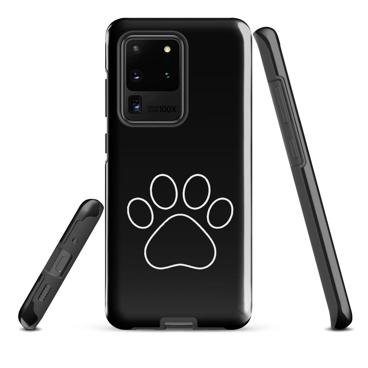 Phone Case for Samsung Galaxy with black paw print design for pet lovers