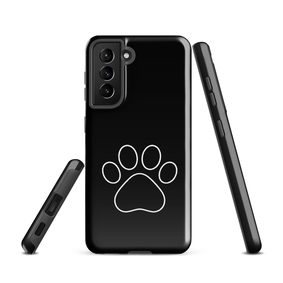 Phone Case for Samsung Galaxy with black paw print design for pet lovers