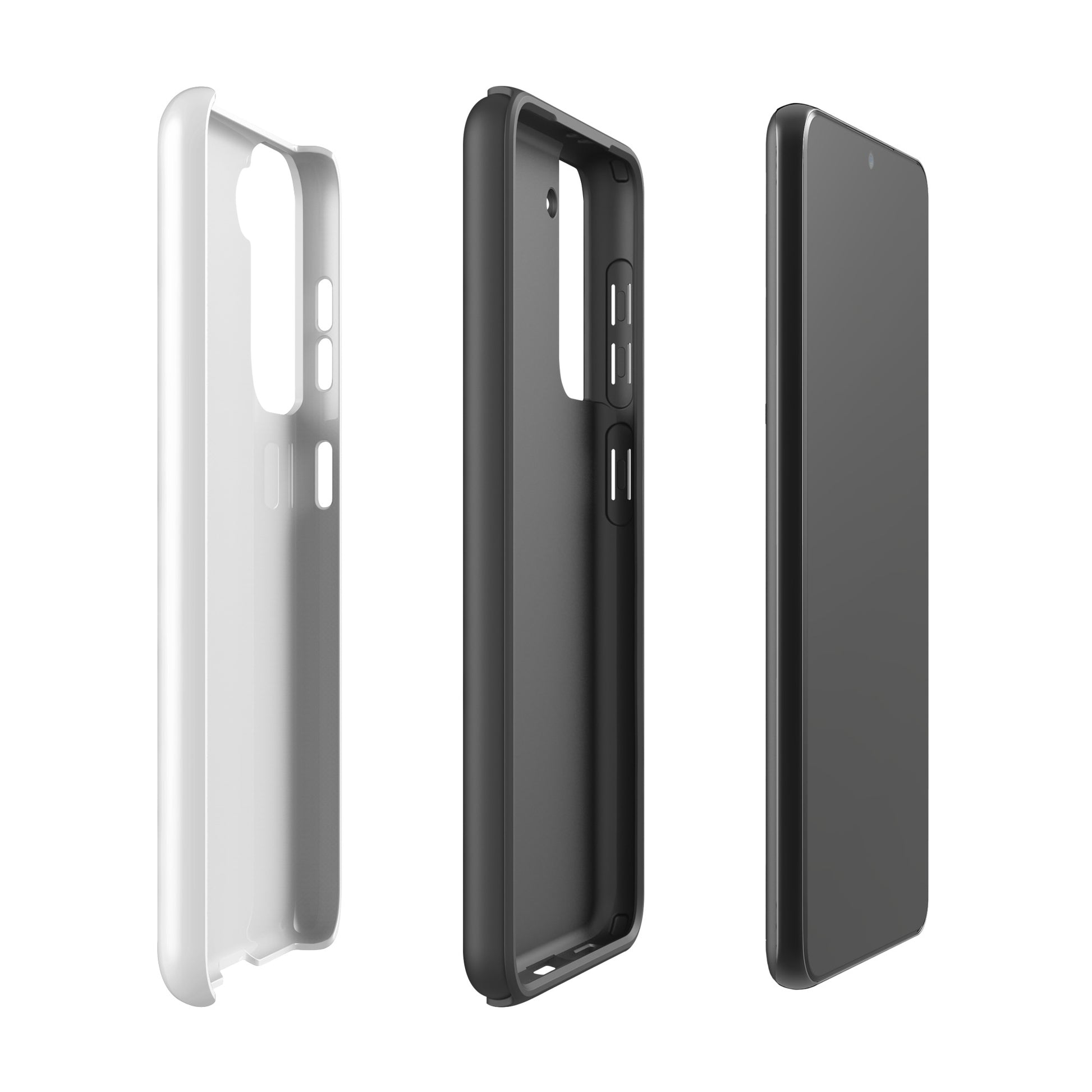 Phone Case for Samsung Galaxy with white and black minimalist paw print design, ideal for pet lovers seeking durable protection.