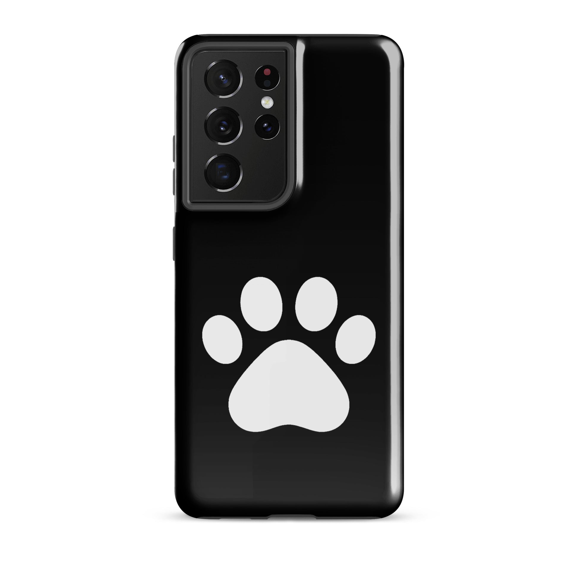 Phone Case for Samsung Galaxy with Black and White Paw Print Design