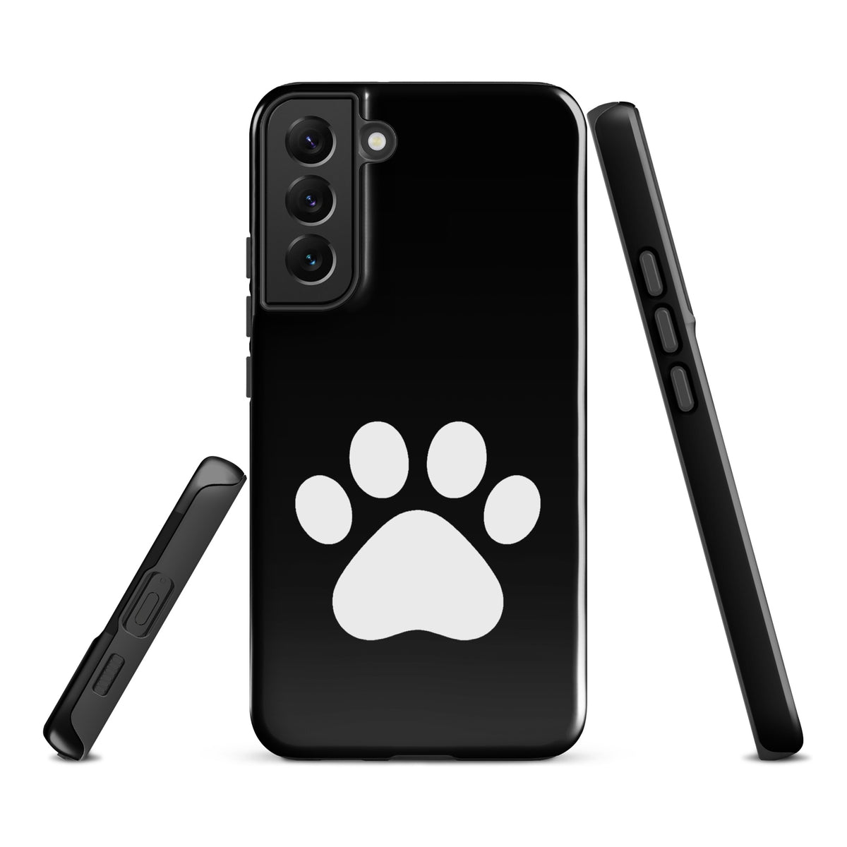 Phone Case for Samsung Galaxy with black and white paw print design, perfect for pet lovers and pet owners, showcasing cat and dog themes.