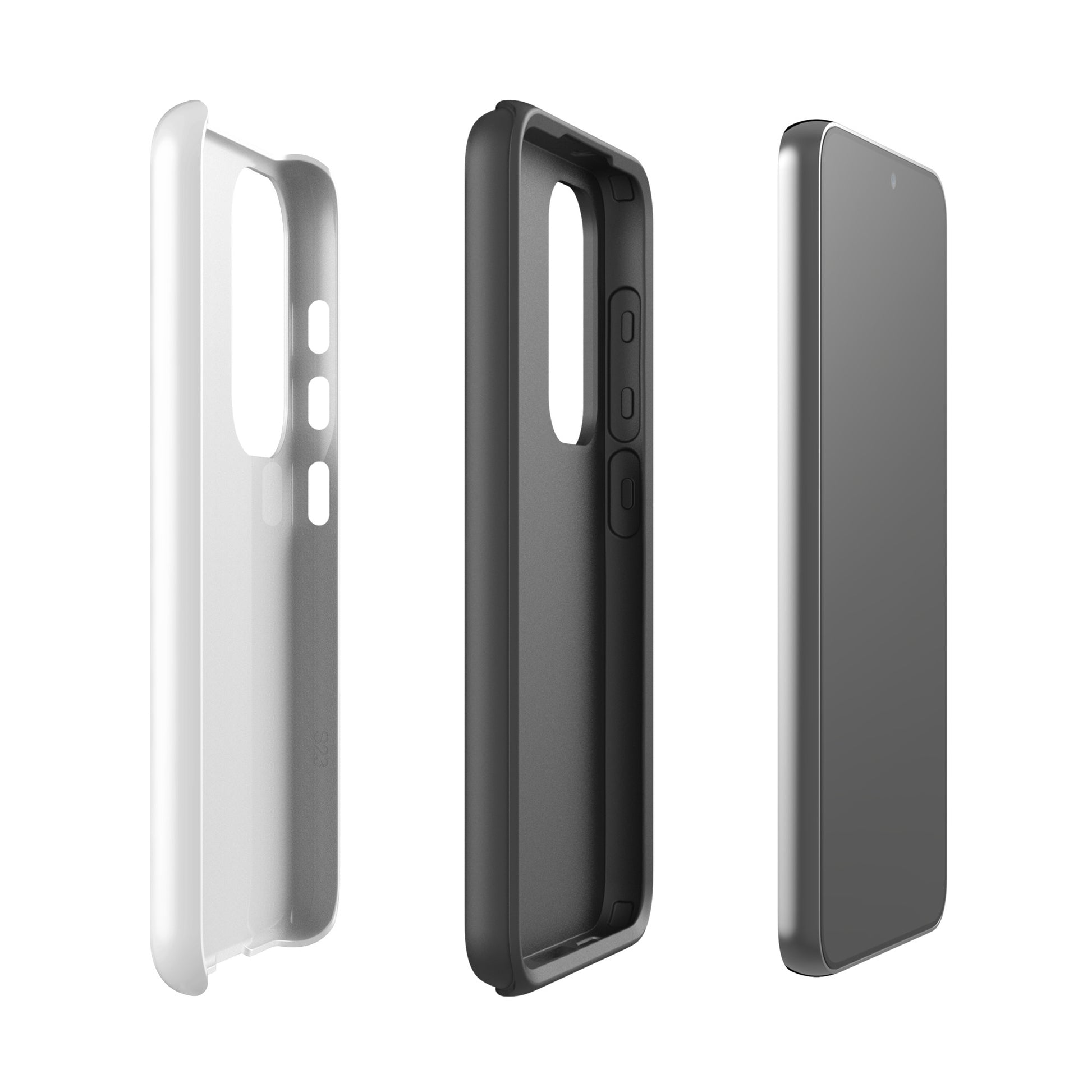 Phone Case for Samsung Galaxy with paw print design, white and black options. Perfect for pet lovers, showcasing durable minimalist style.