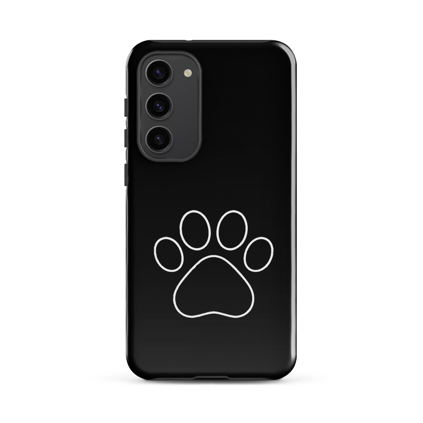 Phone Case for Samsung Galaxy with black paw print design, perfect for pet lovers and device protection.